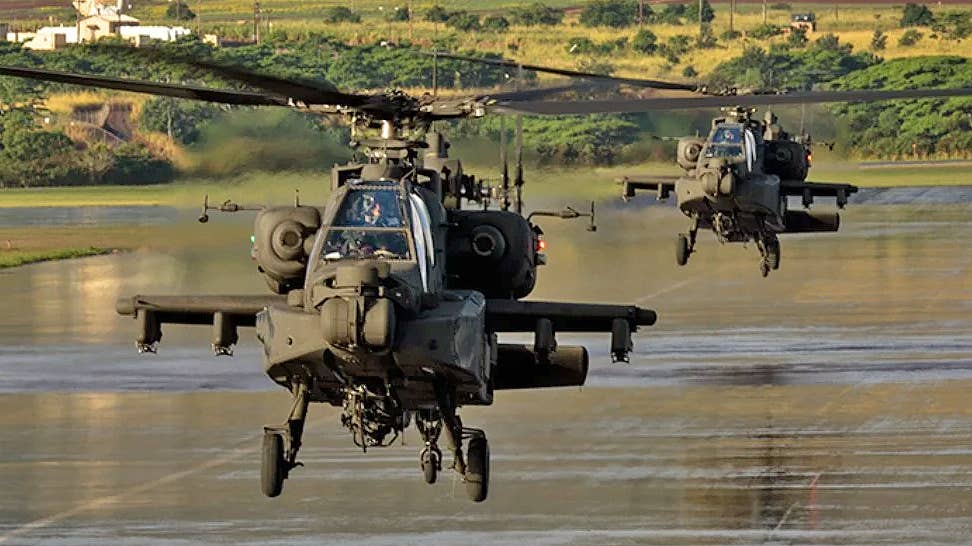 AH-64 Apaches. <em>Sgt. Daniel Kyle Johnson (USARPAC)/US Indo-Pacific Command</em>