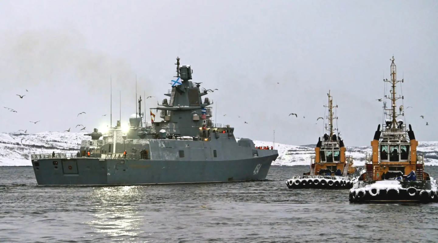 The Russian Navy frigate&nbsp;<em>Admiral Gorshkov</em>&nbsp;leaves port on, or about, January 4, 2023. This was apparently the first time that Zircon had gone to sea in an operational capacity.&nbsp;<em>TASS</em>