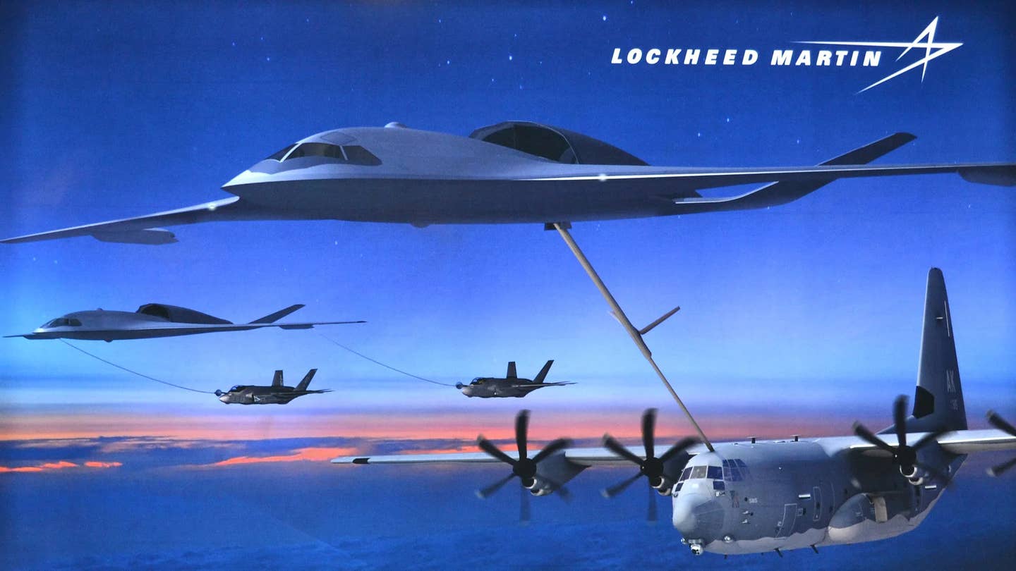 Artwork previously released by Lockheed Martin showing notional stealth tanker aircrafts. <em>Lockheed Martin</em>
