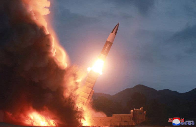 KN-24 being test launched. <em>North Korean State Media</em>