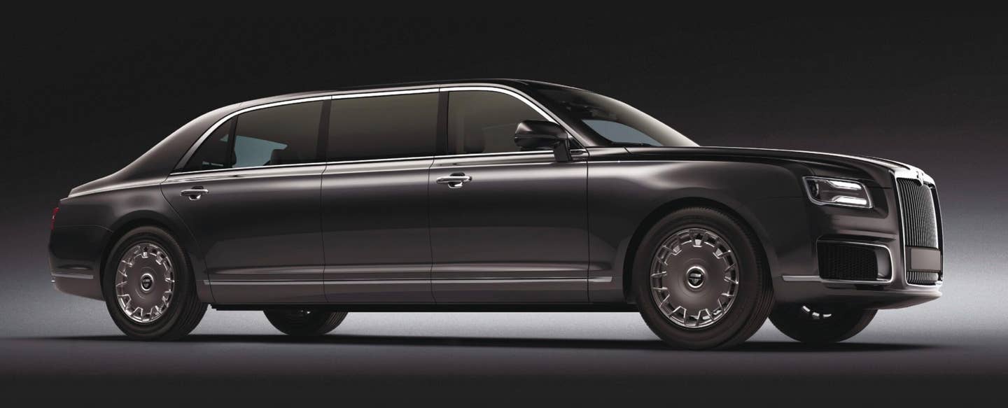 Side-profile of Aurus' Senat Limousine model. <em>Aurus</em>
