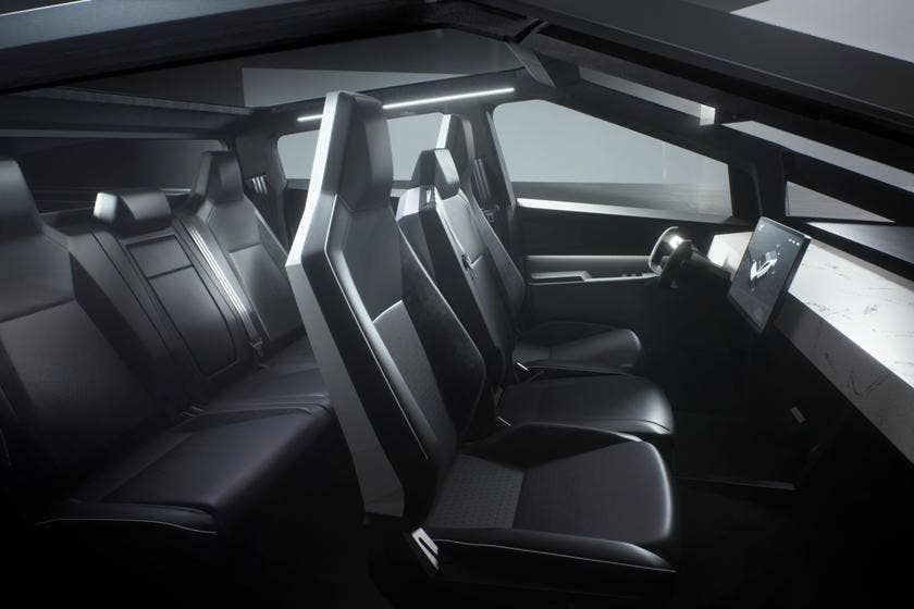 Cybertruck's interior. (Tesla)