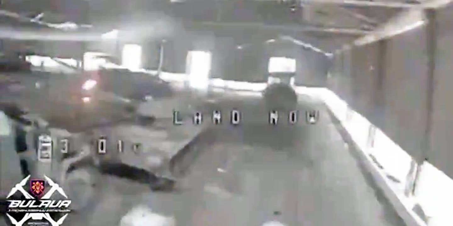 Drone attack inside warehouse in ukraine