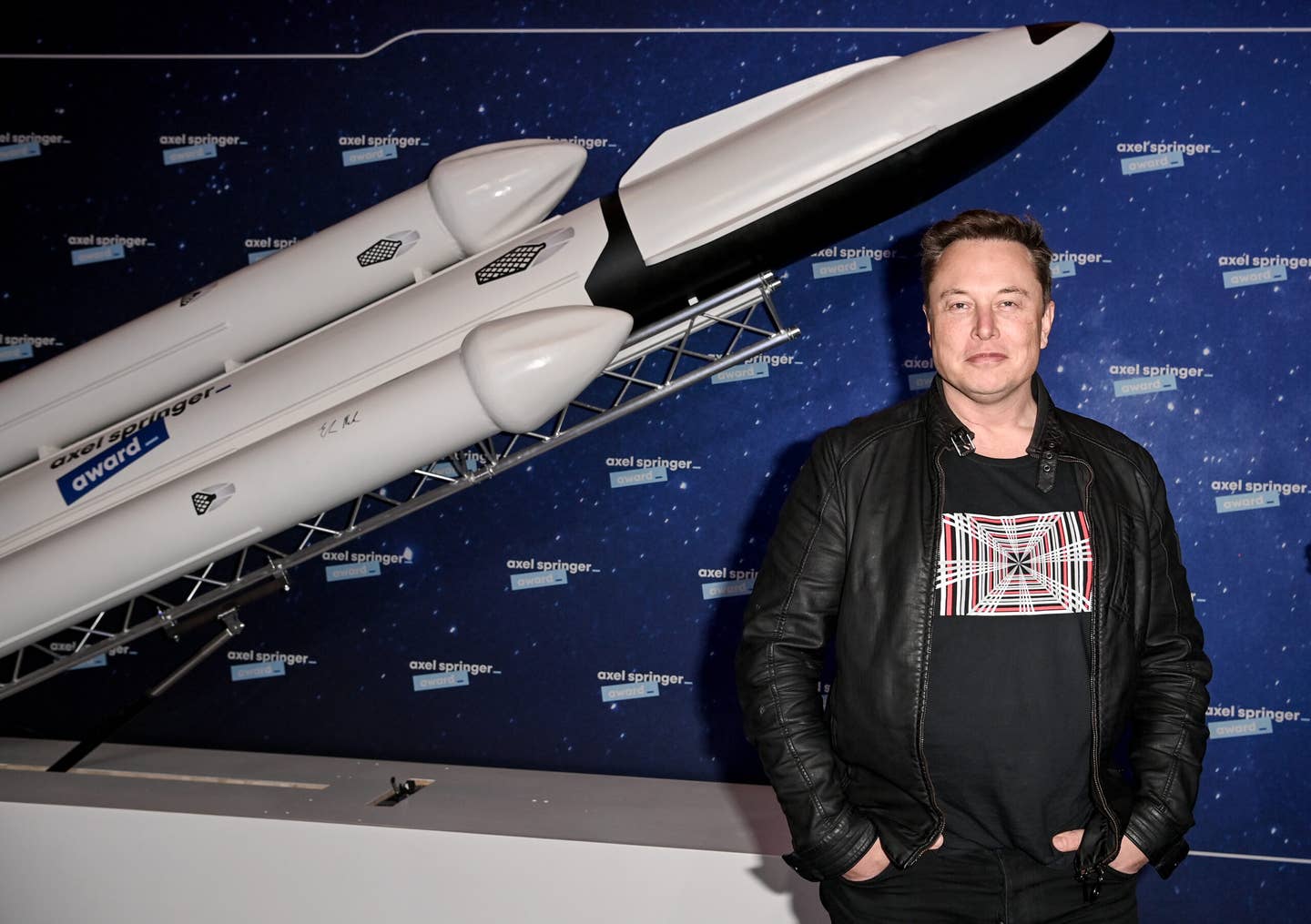 SpaceX owner and Tesla CEO Elon Musk poses on the red carpet of the Axel Springer Award 2020, December 1, 2020, in Berlin, Germany. (Photo by Britta Pedersen-Pool/Getty Images)