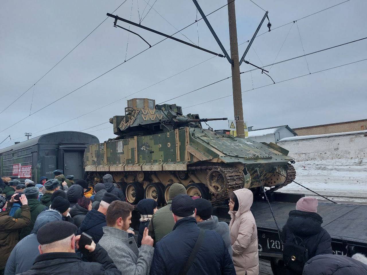 Bradley Fighting Vehicle pictured in Russia today. <em>Unknown author via X/Twitter </em>