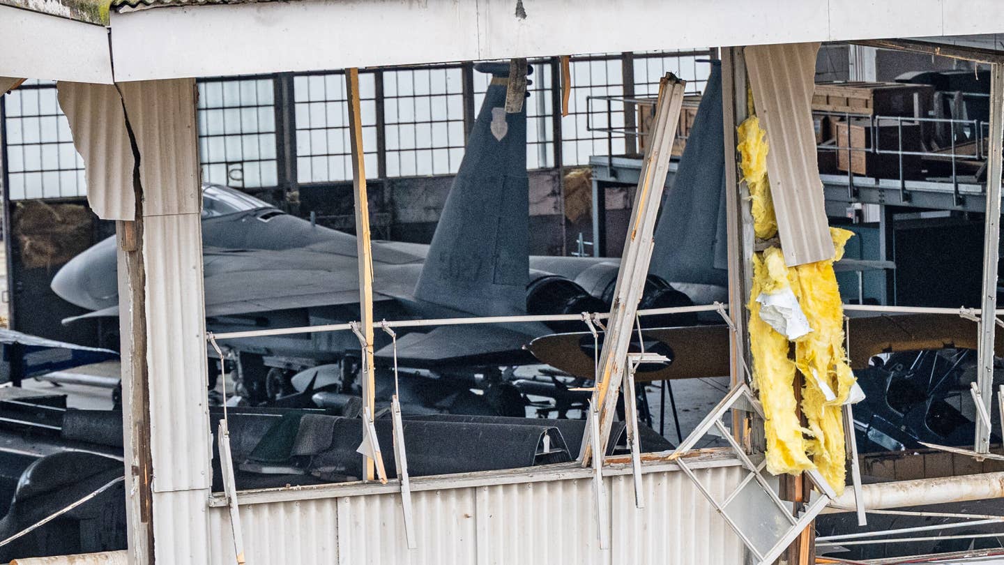 F-15A Eagle seen inside the hangar. <em>Wright-Patterson AFB image</em>