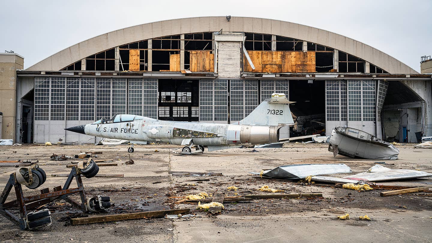 Damage sustained by inclement weather at Wright-Patterson Air Force Base tornado damage