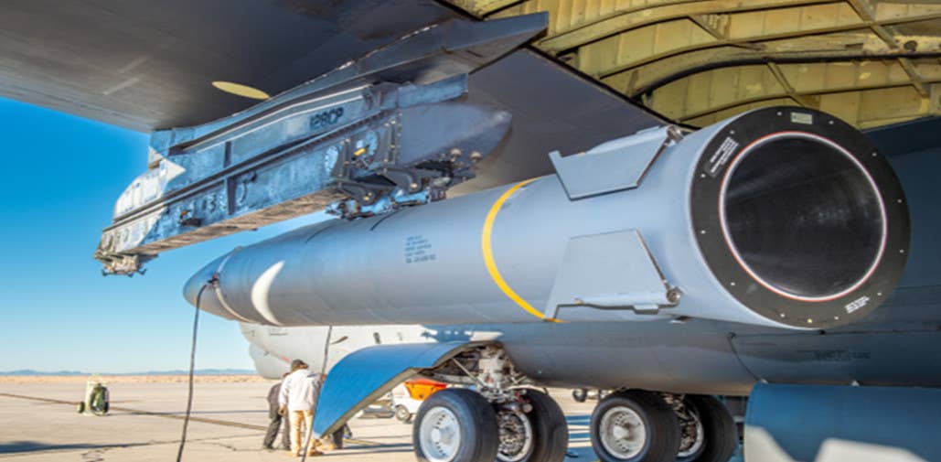 A view of the rear end of another live AGM-183A missile included in DOT&amp;E's most recent report on the ARRW program. <em>DOT&amp;E</em>