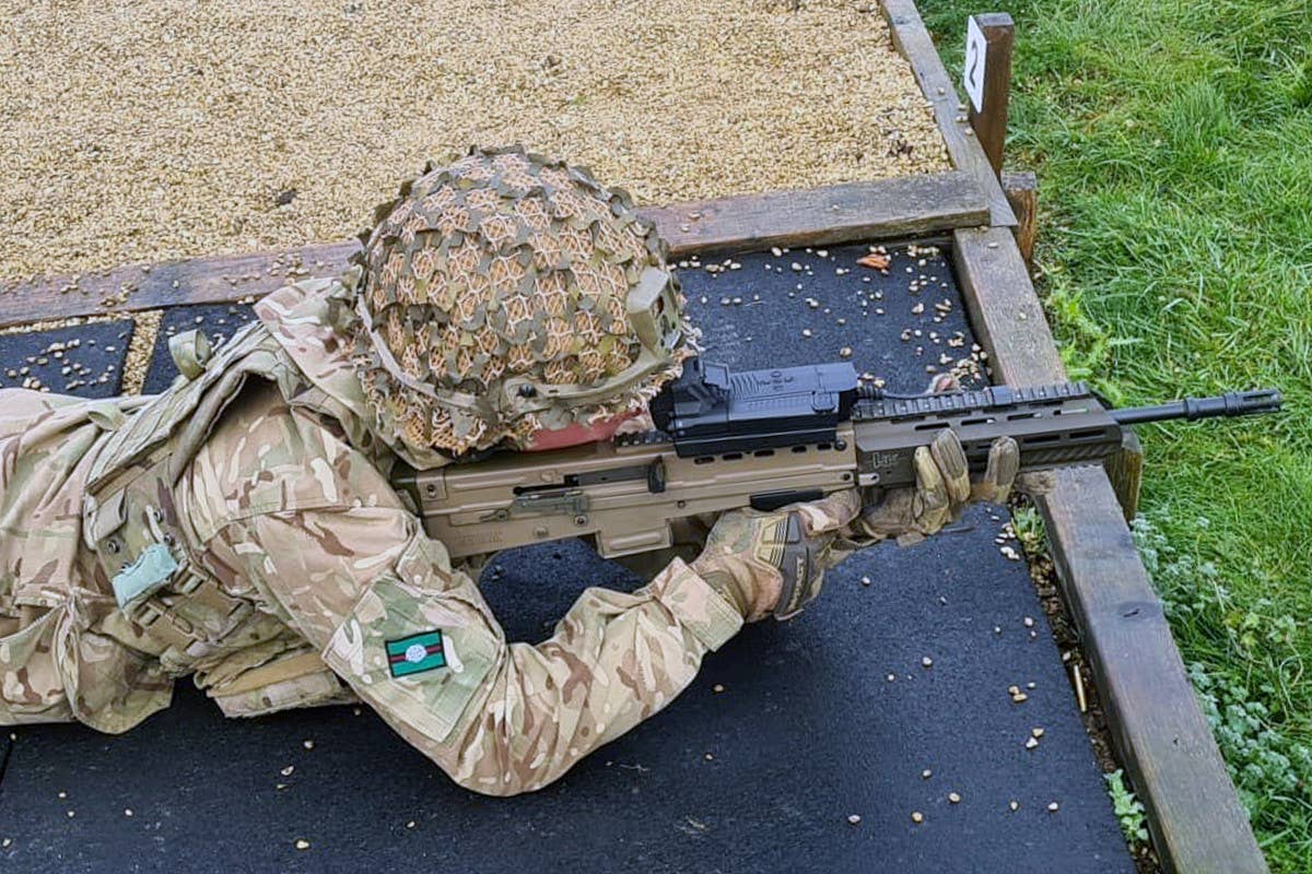 Another look at a member of 2 Yorks in 2022 with an L85A3 rifle with a SMASH 2000/3000-type sight. <em>Crown Copyright</em>