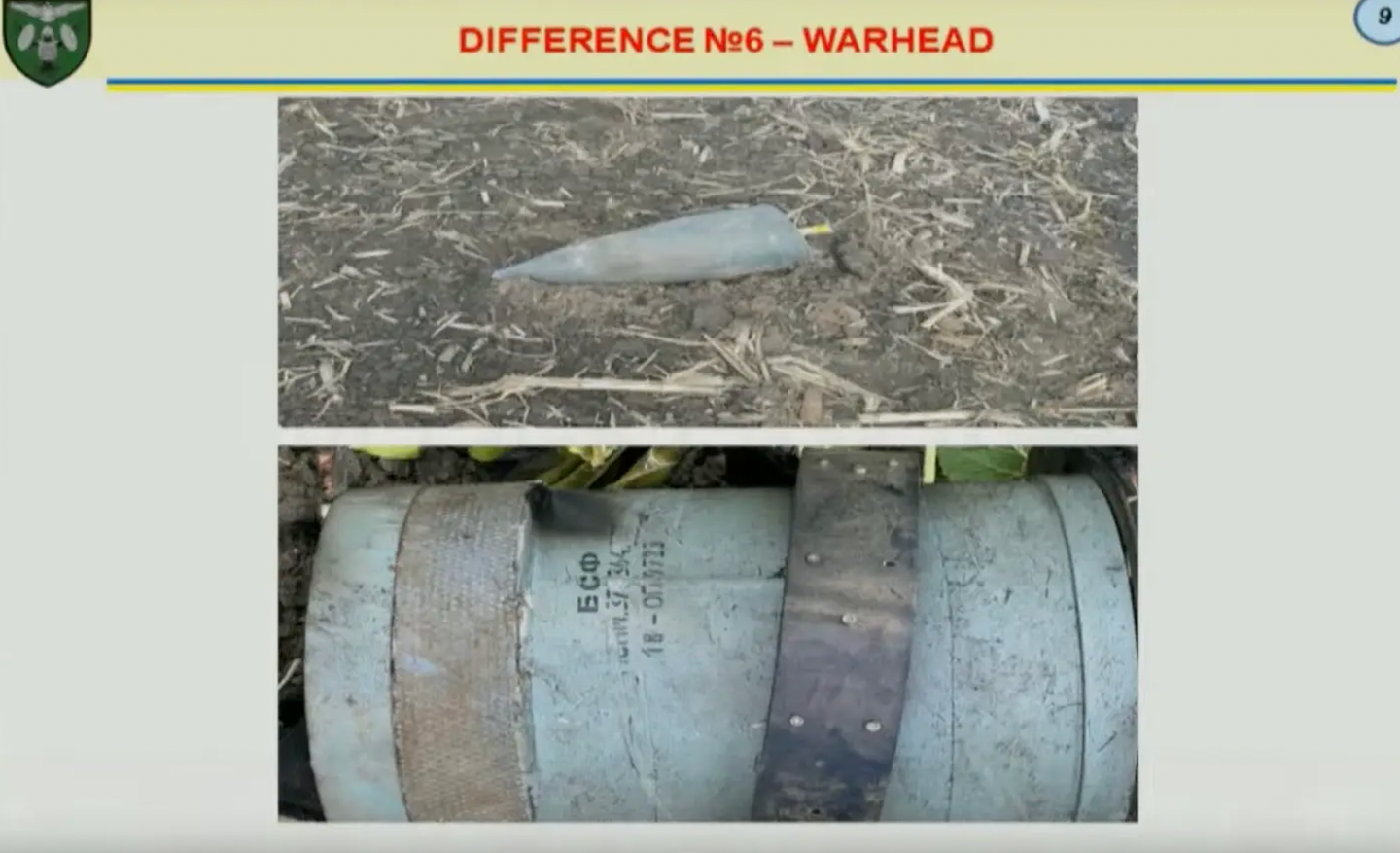 A warhead packed with tungsten balls, from a Shahed-136 drone. <em>Ukrainian Military Media Center screencap</em><br>