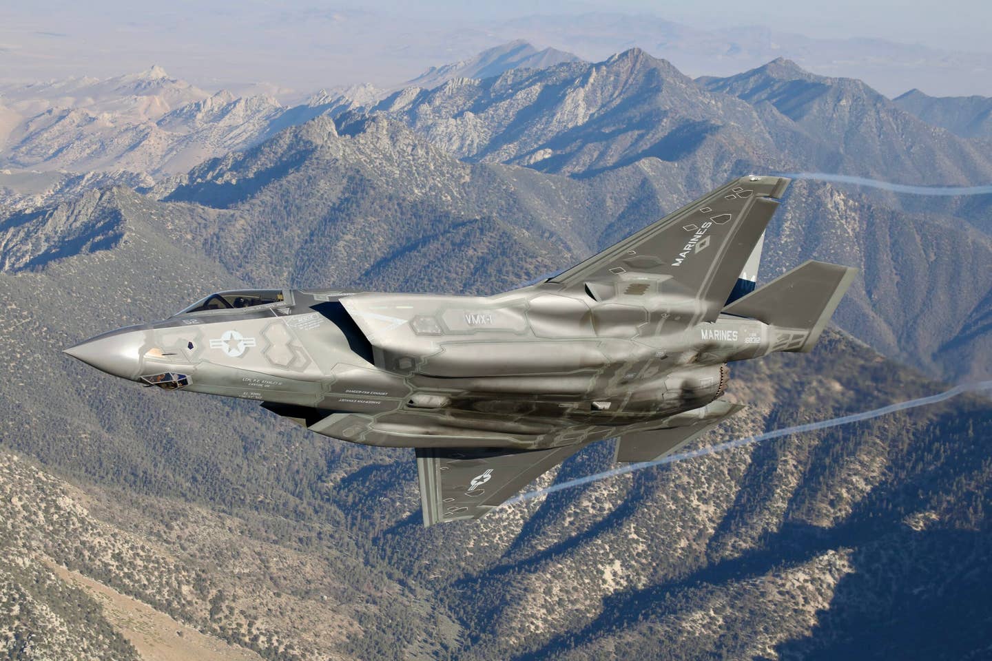 A VMX-1 F-35 high over the American Southwest. (Author's photo)