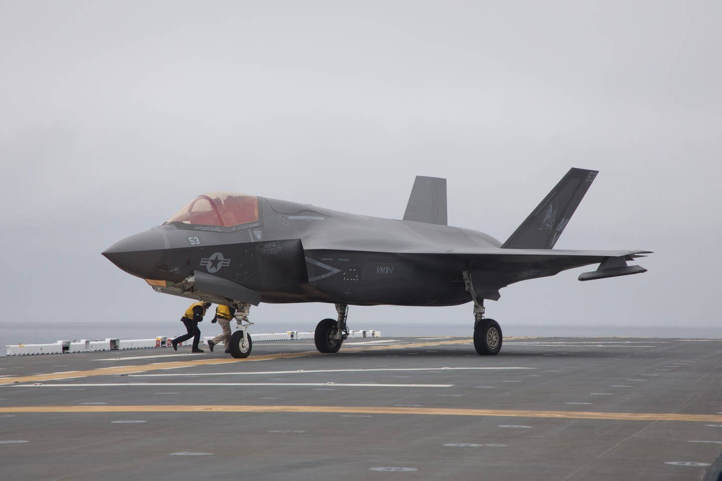 VMX-1 F-35B aboard an amphibious assault ship during an exercise. (Author's image)