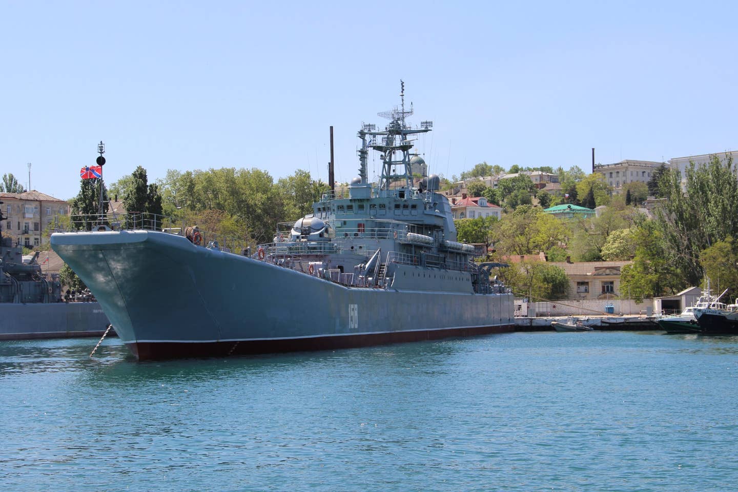 The&nbsp;<em>Caesar Kunikov</em>&nbsp;at the port of Sevastopol, Crimea, in May 2015.&nbsp;<em>Vadim Indeikin/Wikimedia Commons</em>