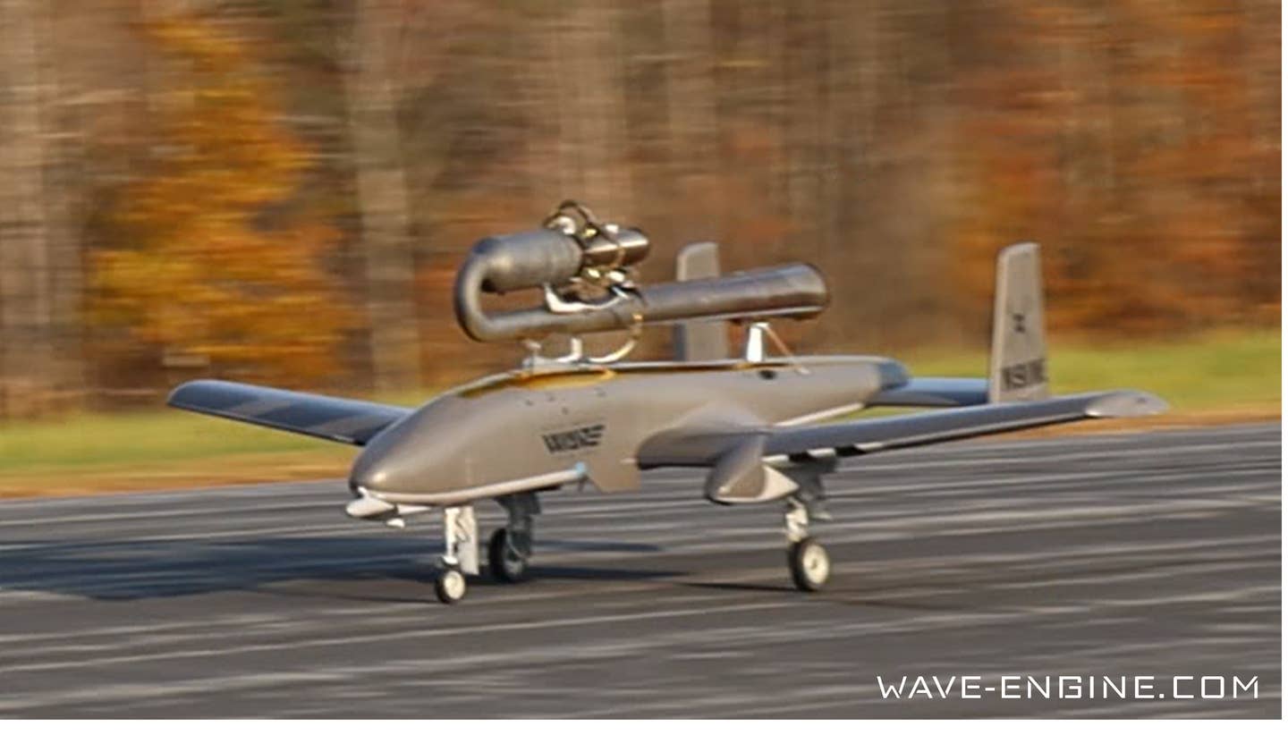 The pulsejet-powered Scitor-D drone used in Wave Engine’s recent test. <em>Wave Engine Corp.</em>