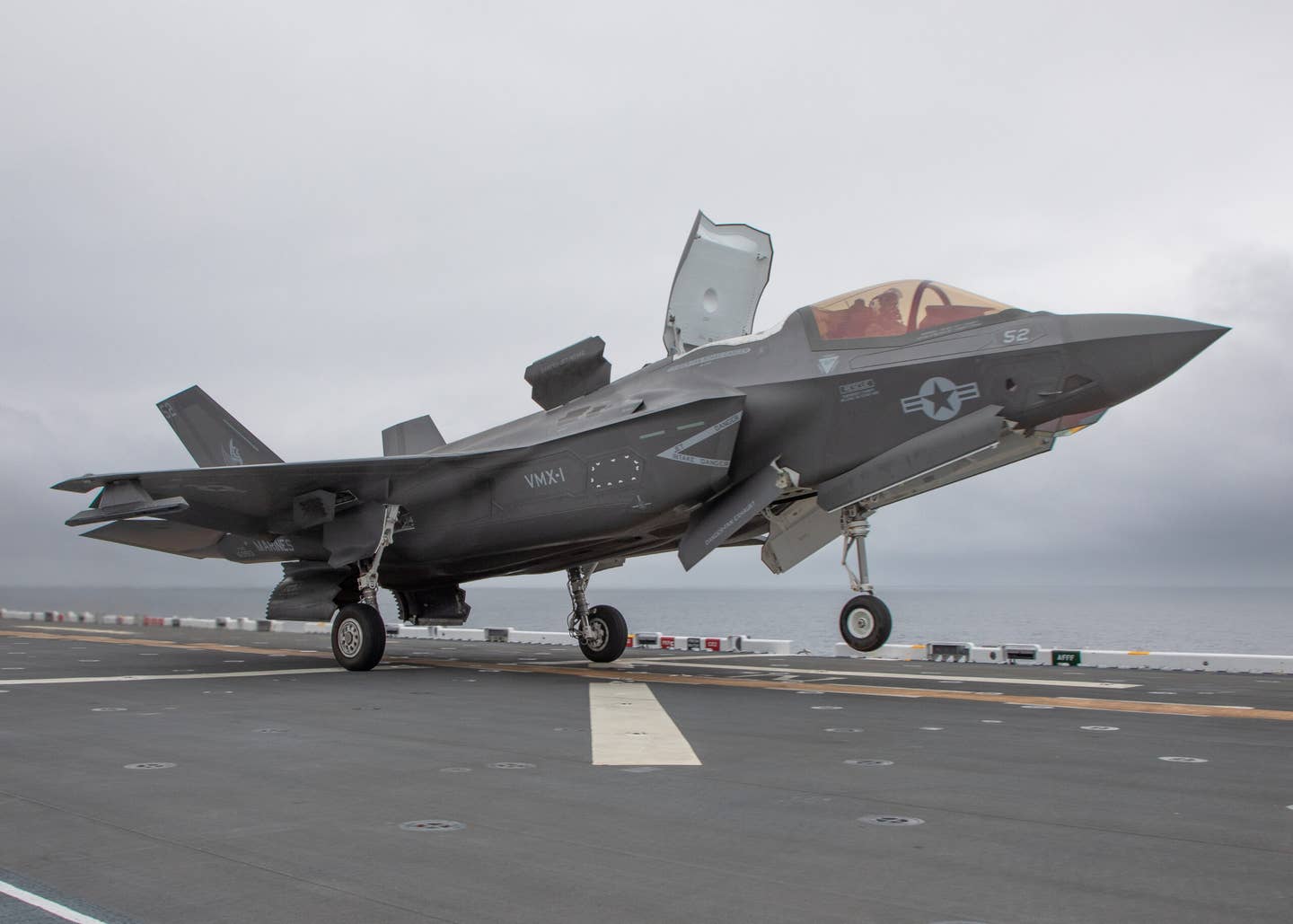 VMX-1 F-35B launched from a big deck amphibious assault ship. (Author's photo)