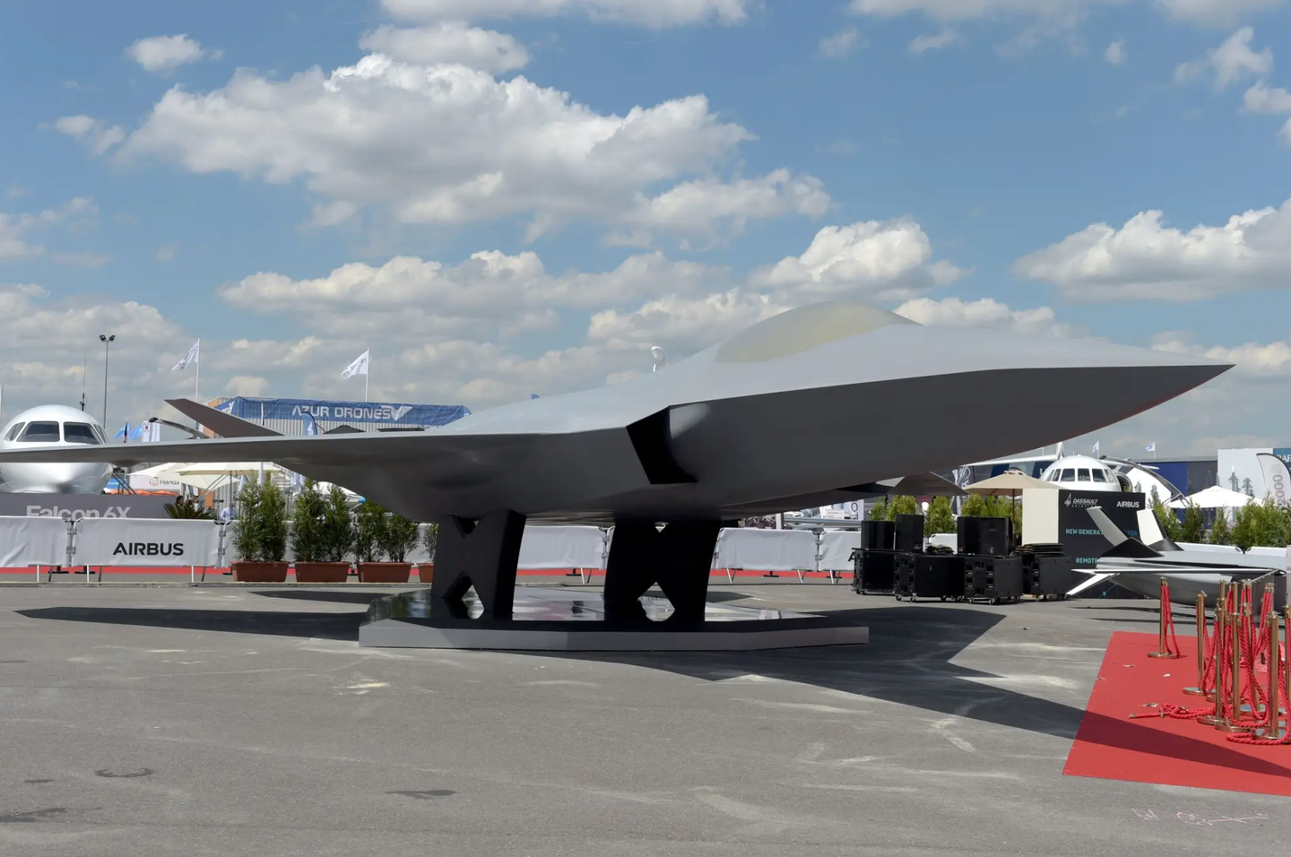 The full-scale model of the NGF that was presented on the Dassault Aviation static display on the first day of the 53rd International Paris Air Show in June 2019.&nbsp;<em>ERIC PIERMONT/AFP via Getty Images</em>