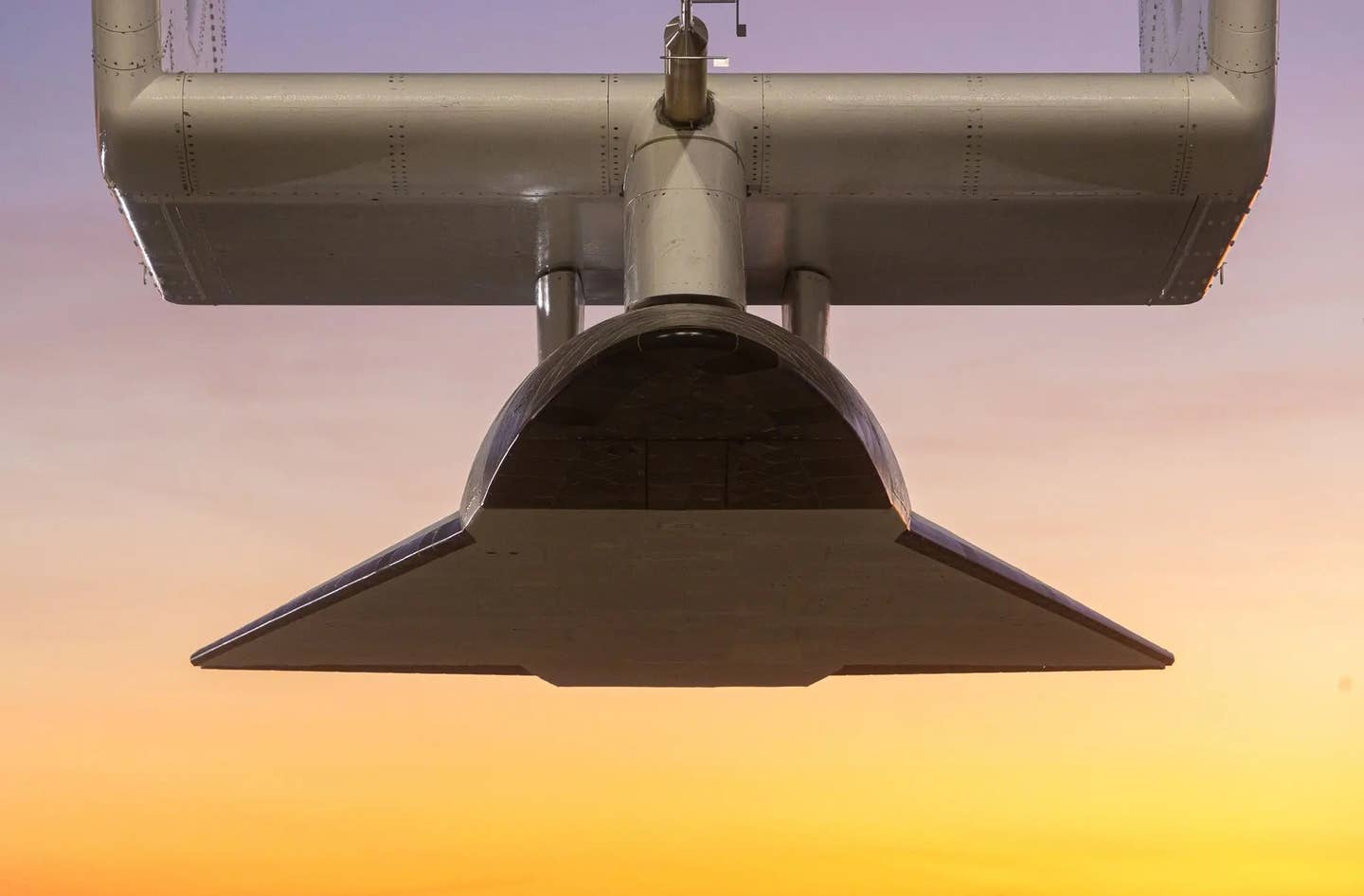A head-on view of the Talon-A hypersonic vehicle.&nbsp;<em>Stratolaunch</em>