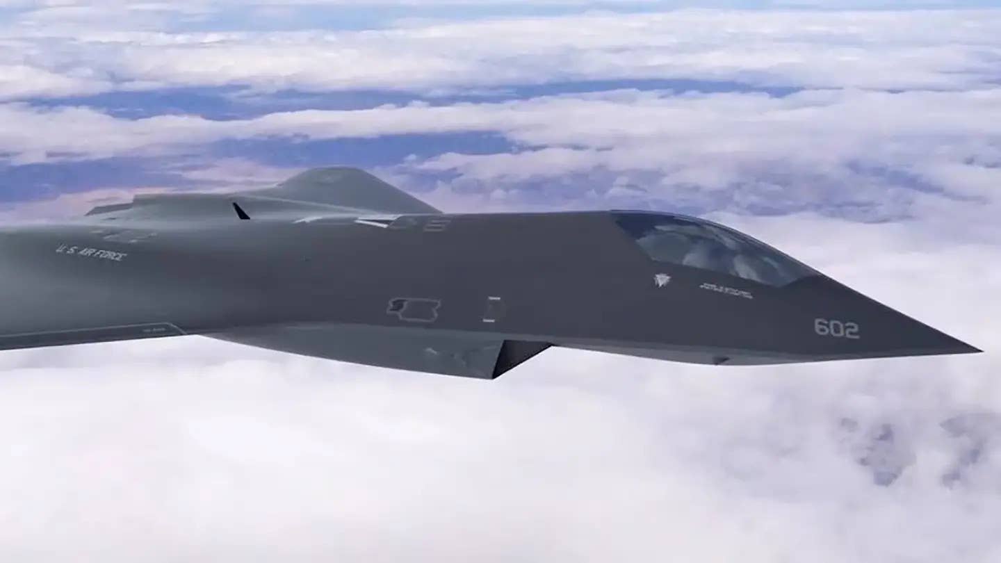 A U.S. Air Force Research Laboratory rendering of a notional sixth-generation combat jet. <em>USAF</em>