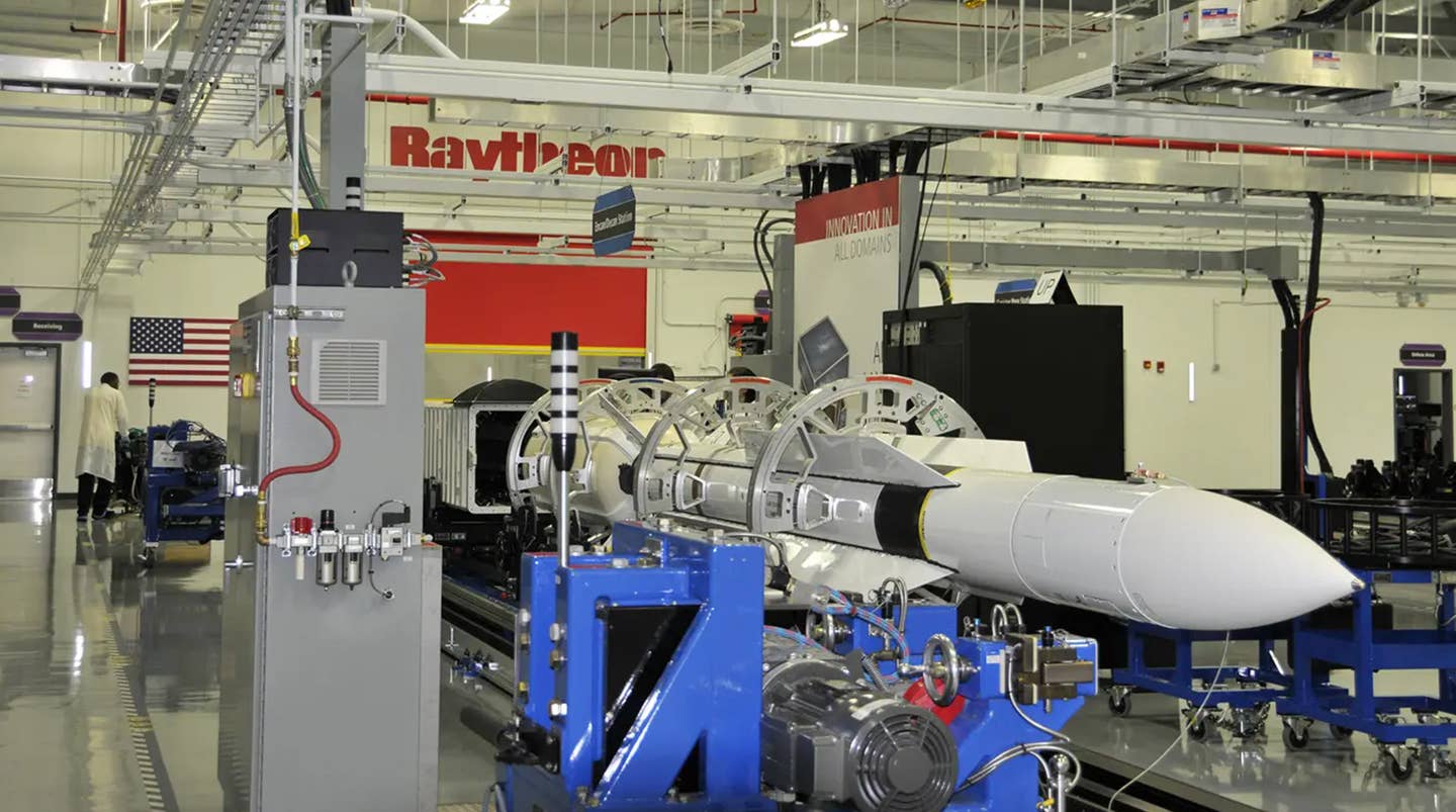 A view of a portion of the SM-6 production line. <em>Raytheon</em>