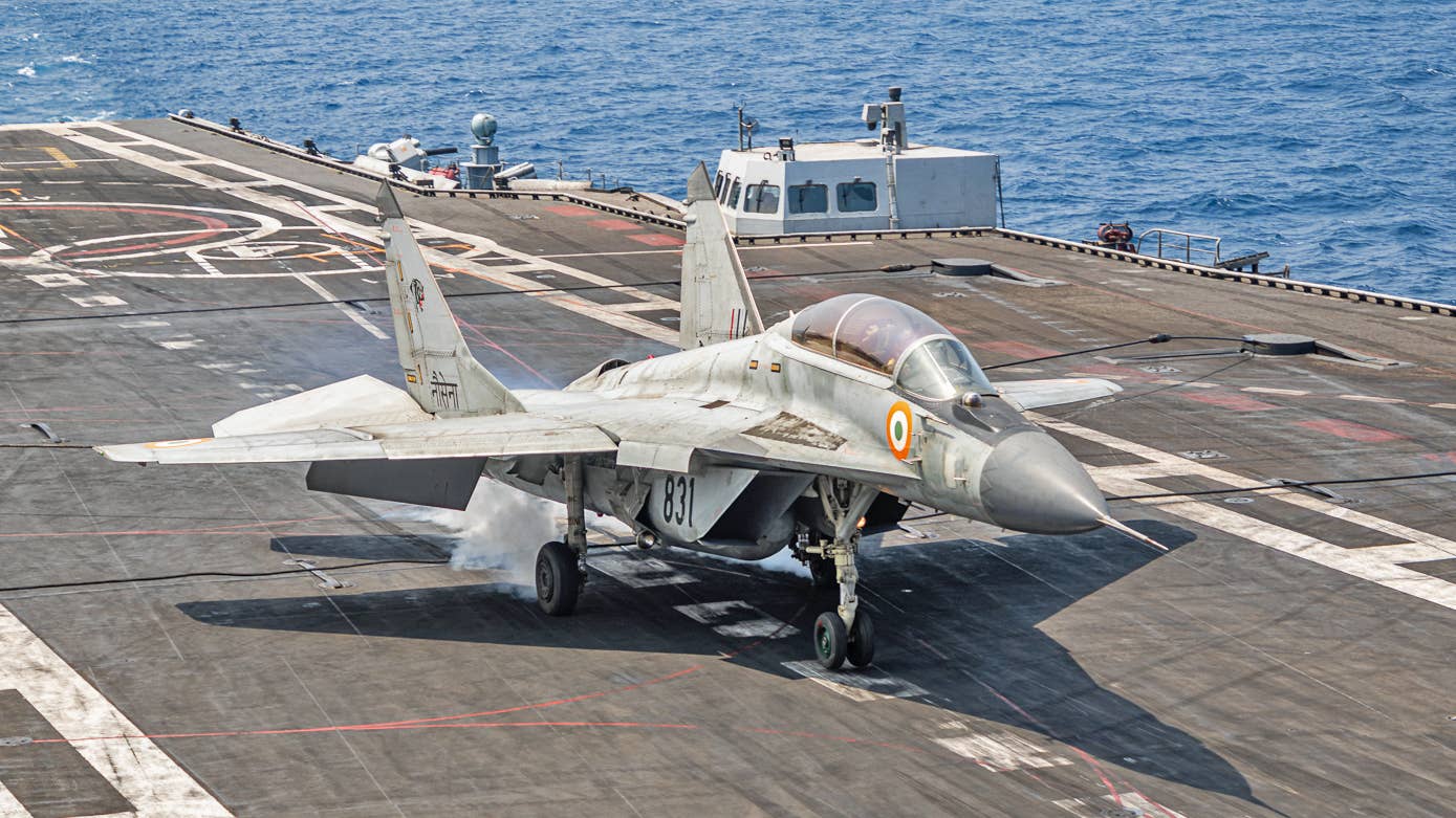 The Indian Navy’s two MiG-29K/KUB squadrons, INAS 300 “White Tigers” and INAS 303 “Black Panthers” embarked the carriers during Exercise Milan 2024.