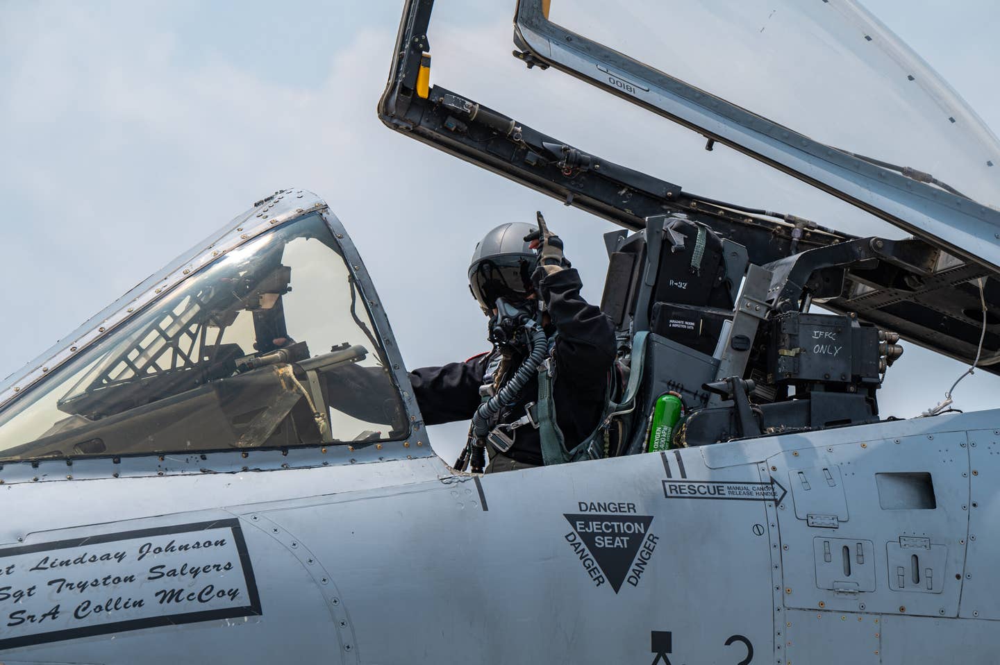 Capt. (now Maj.) Lindsay “Mad” Johnson, A-10 Thunderbolt II Demonstration Team commander and pilot, performs an aerial demonstration during the Shop n' Save Westmoreland Air Show, Pennsylvania, June 17, 2023. <em>U.S. Air Force photo by Staff Sgt. Alex Stephens</em>