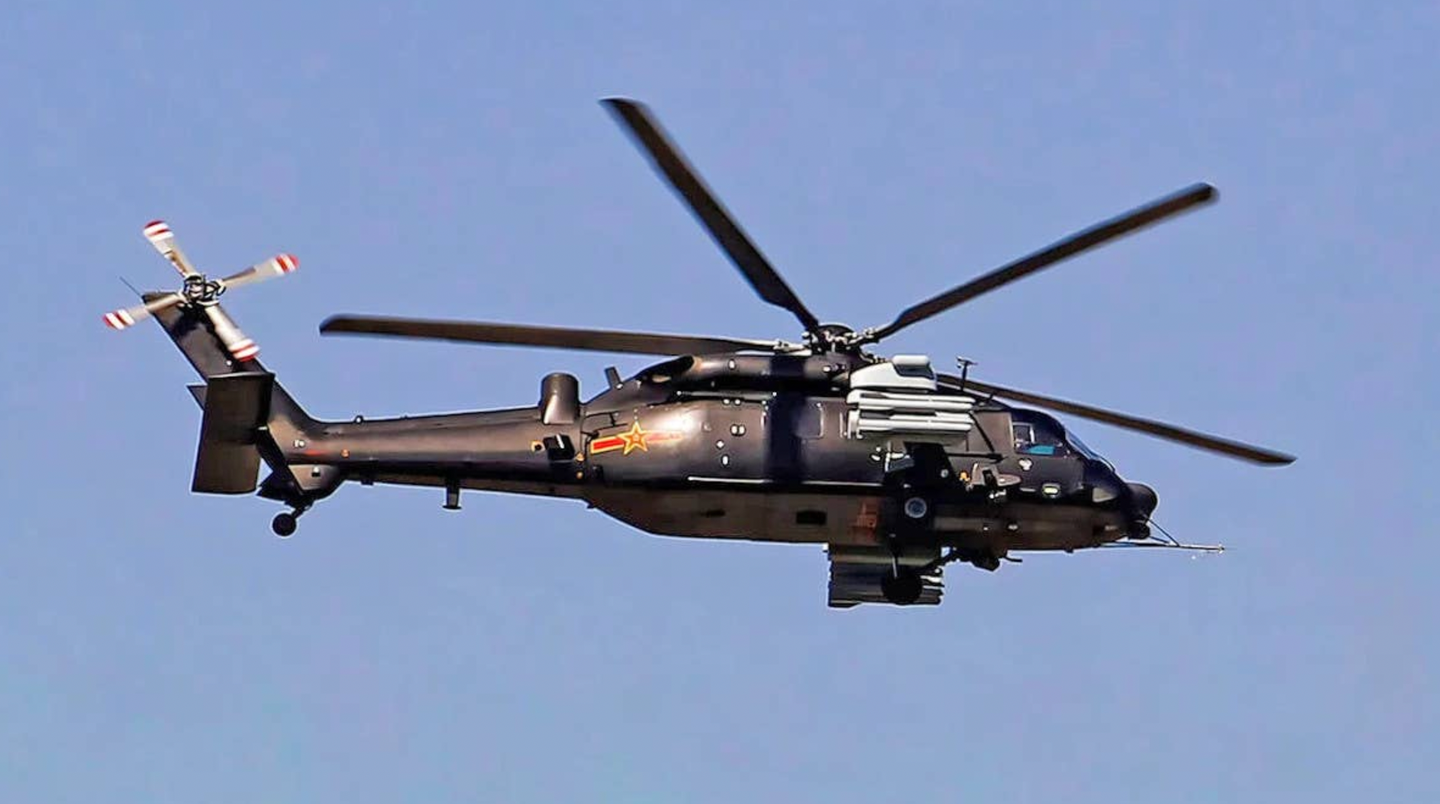 An armed Z-20 helicopter carrying KD-10 missiles on a stub wing system.&nbsp;<em>Chinese internet</em>