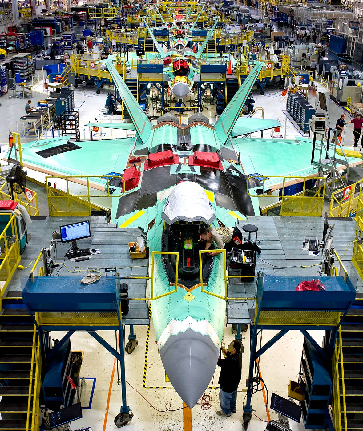 F-22s on the production line. (Lockheed Martin)