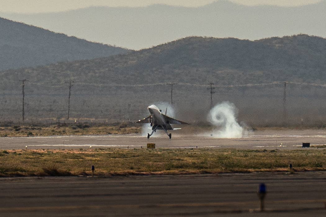 XB-1 touches down after its first flight. <em>Boom</em>