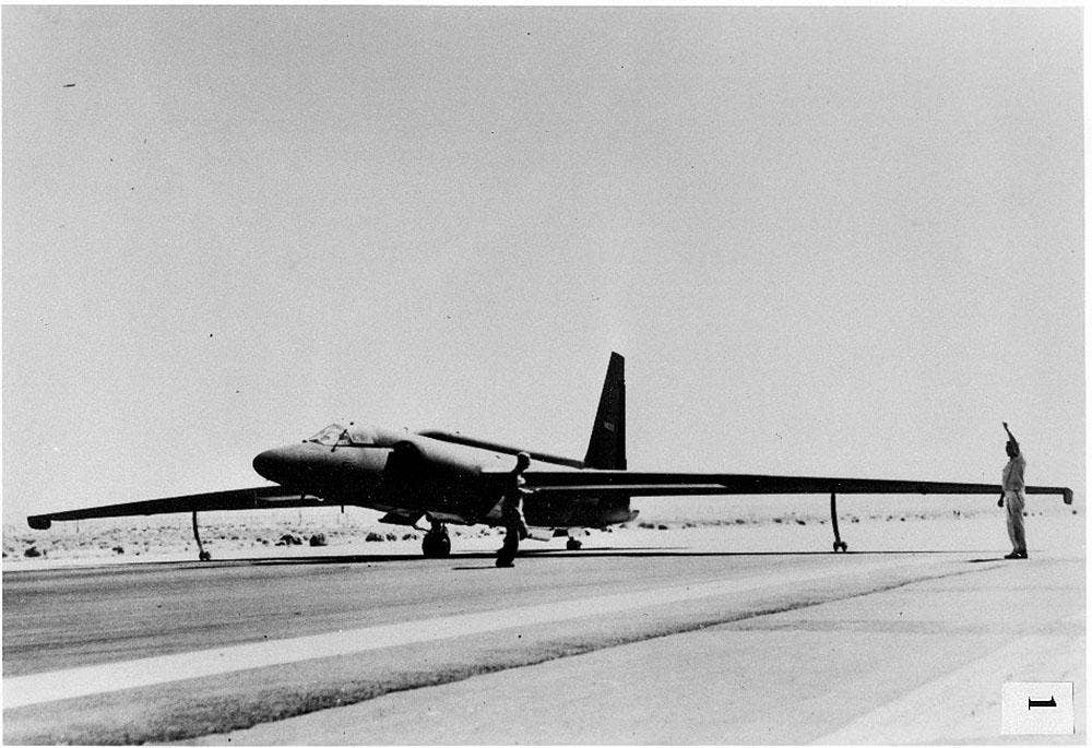 An early U-2 at the testing and training center, Groom Lake, Nevada. <em>Central Intelligence Agency</em>