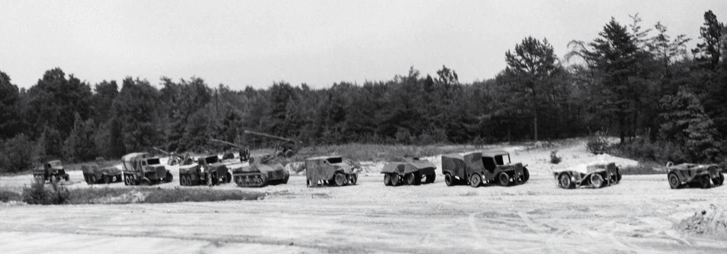 Various dummy vehicles created by the Ghost Army. Beyer and Sayles,<em> The Ghost Army of World War II</em>