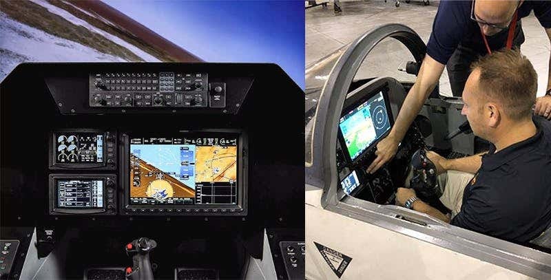 The Garmin 3000 integrated flight-deck suite as featured in Tactical Air's remodeled F-5s., Garmin/Tactical Air 