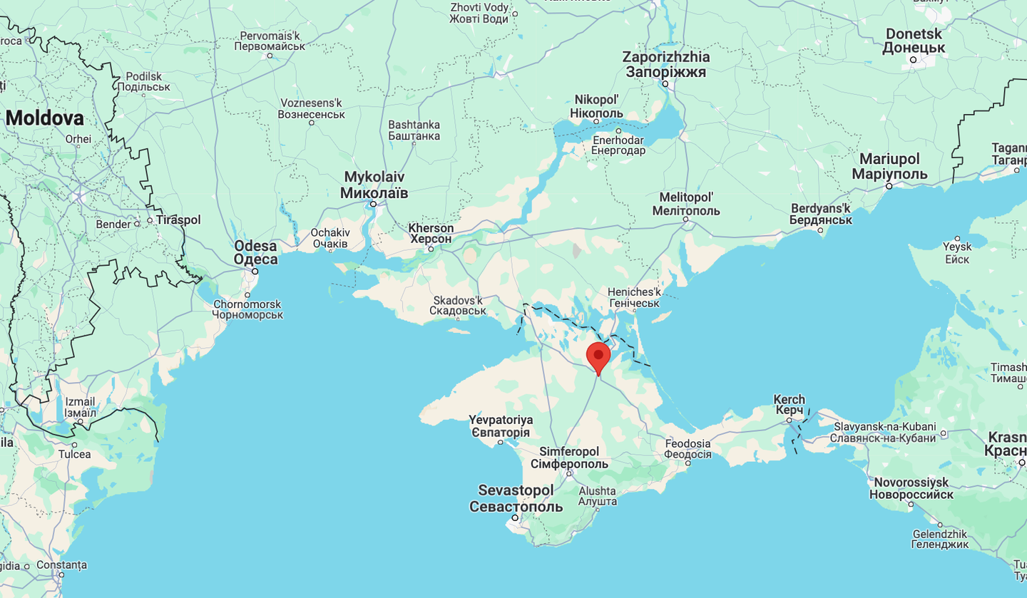 The approximate location of Dzhankoi, in Russian-occupied Crimea. <em>Google Maps</em>