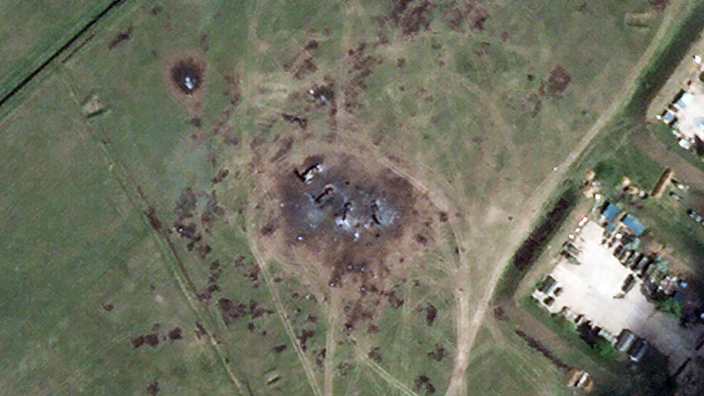 Dzhankoi Air Base, which is home to multiple helicopters, tactical jets, and high-end ground-based air defense systems, came under a Ukrainian attack April 17. <em>PHOTO © 2024 PLANET LABS INC. ALL RIGHTS RESERVED. REPRINTED BY PERMISSION.</em>