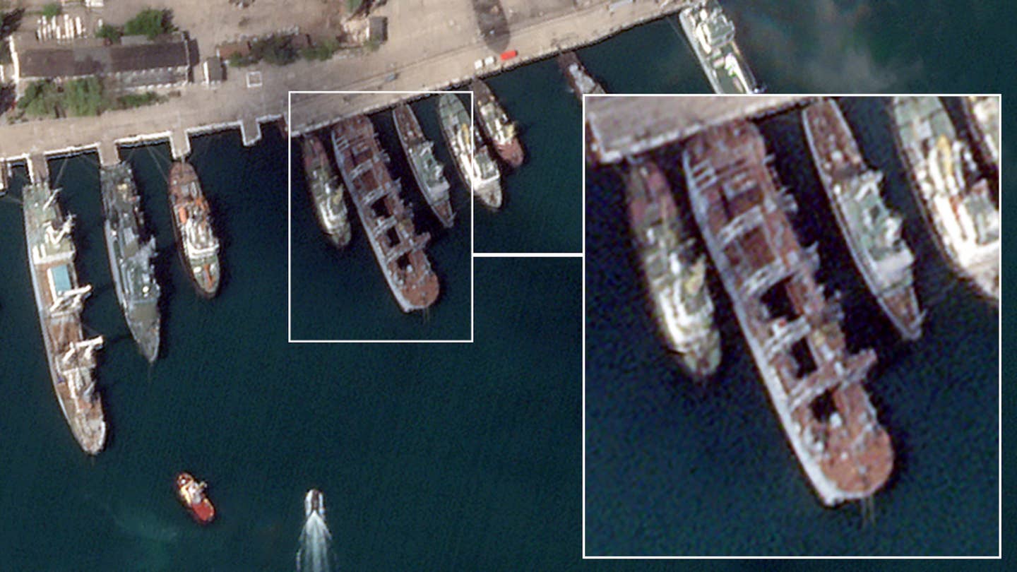 Satellite imagery does now show any apparent damage to Russia's unique submarine rescue and deep-sea salvage ship Kommuna, one of the oldest military vessels in service in anywhere in the world.