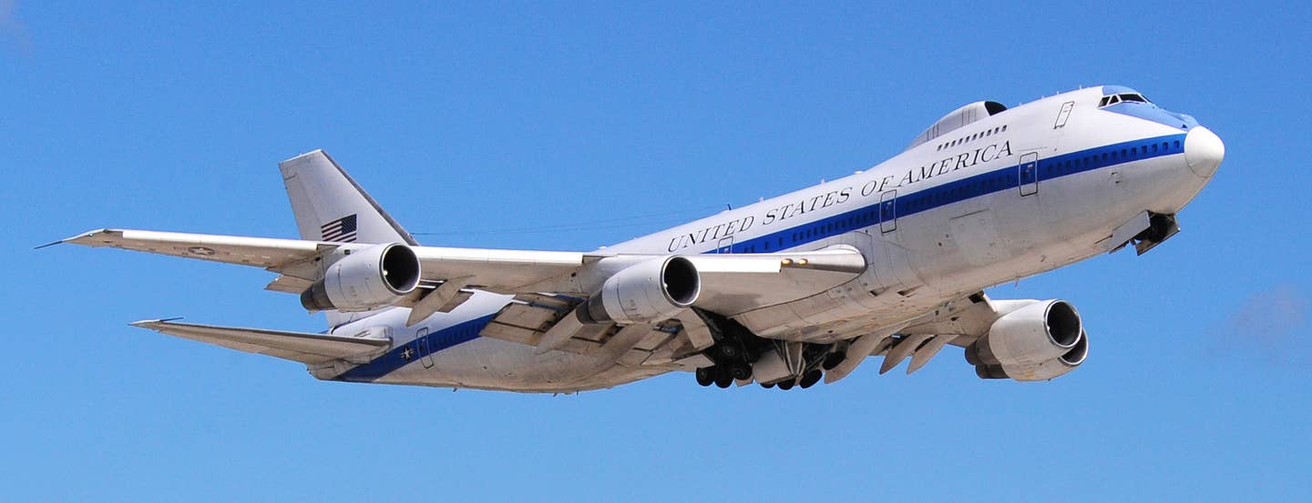 An E-4B Nightwatch aircraft, one of four now in service. <em>U.S. Air Force Photo by Josh Plueger</em>