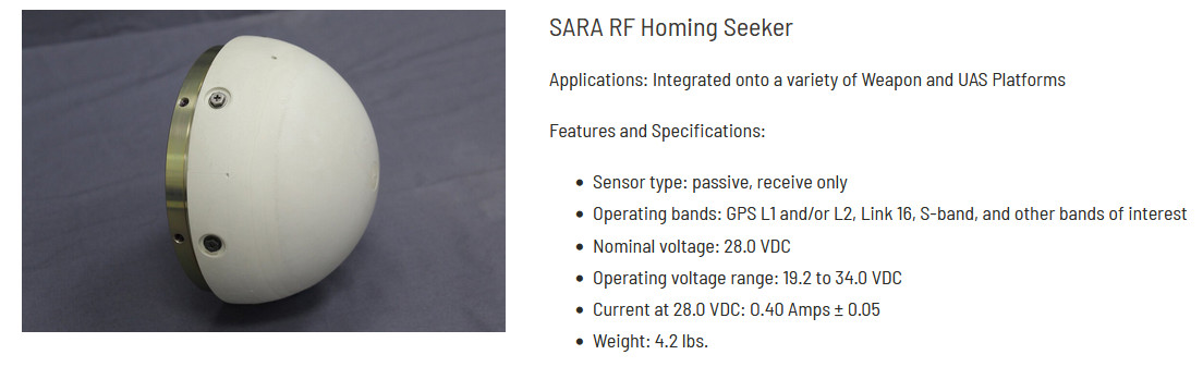 Additional details about SARA's radio-frequency homing offerings from the company's website. <em>SARA</em>