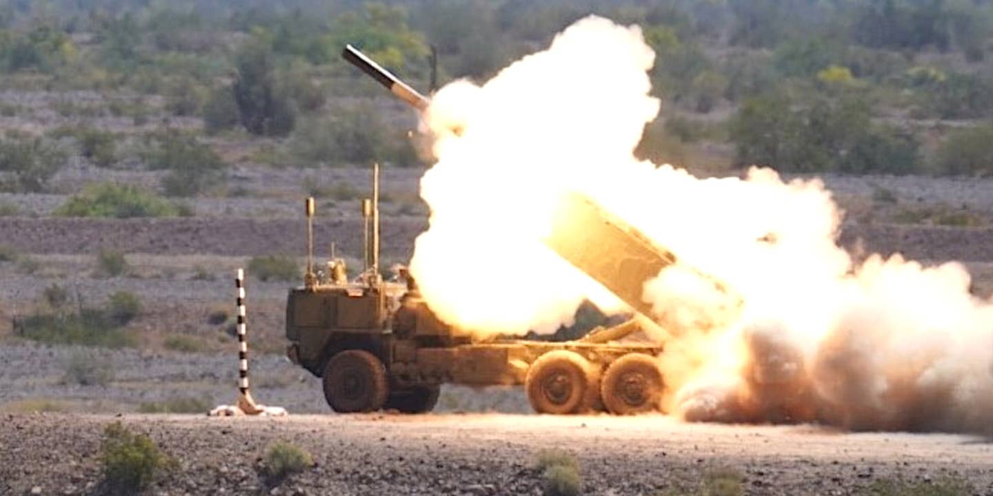 We now have what looks to be the first look at the Army's uncrewed derivative of its High Mobility Artillery Rocket System, and of it firing a practice round.