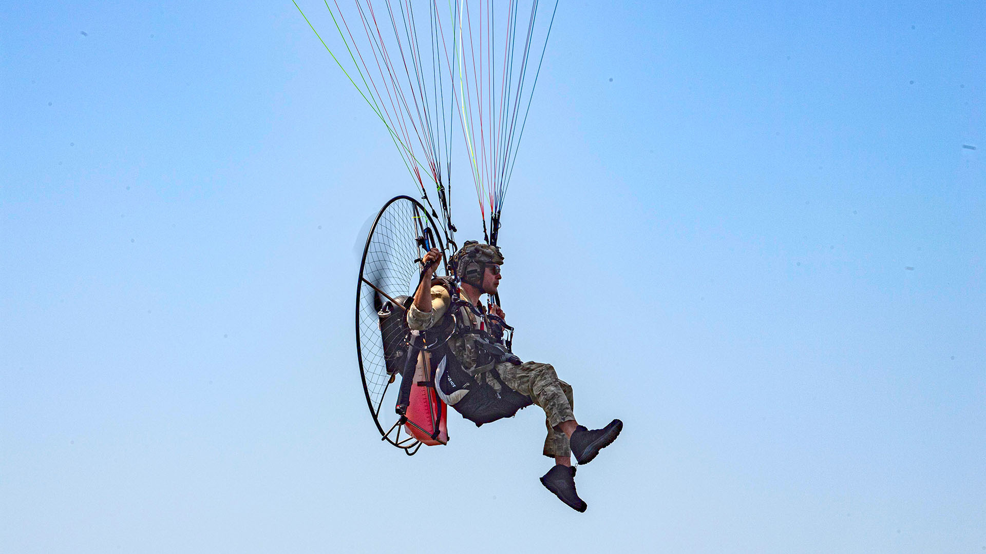 One of the paraglider Marine special operators. <em>Jamie Hunter</em>