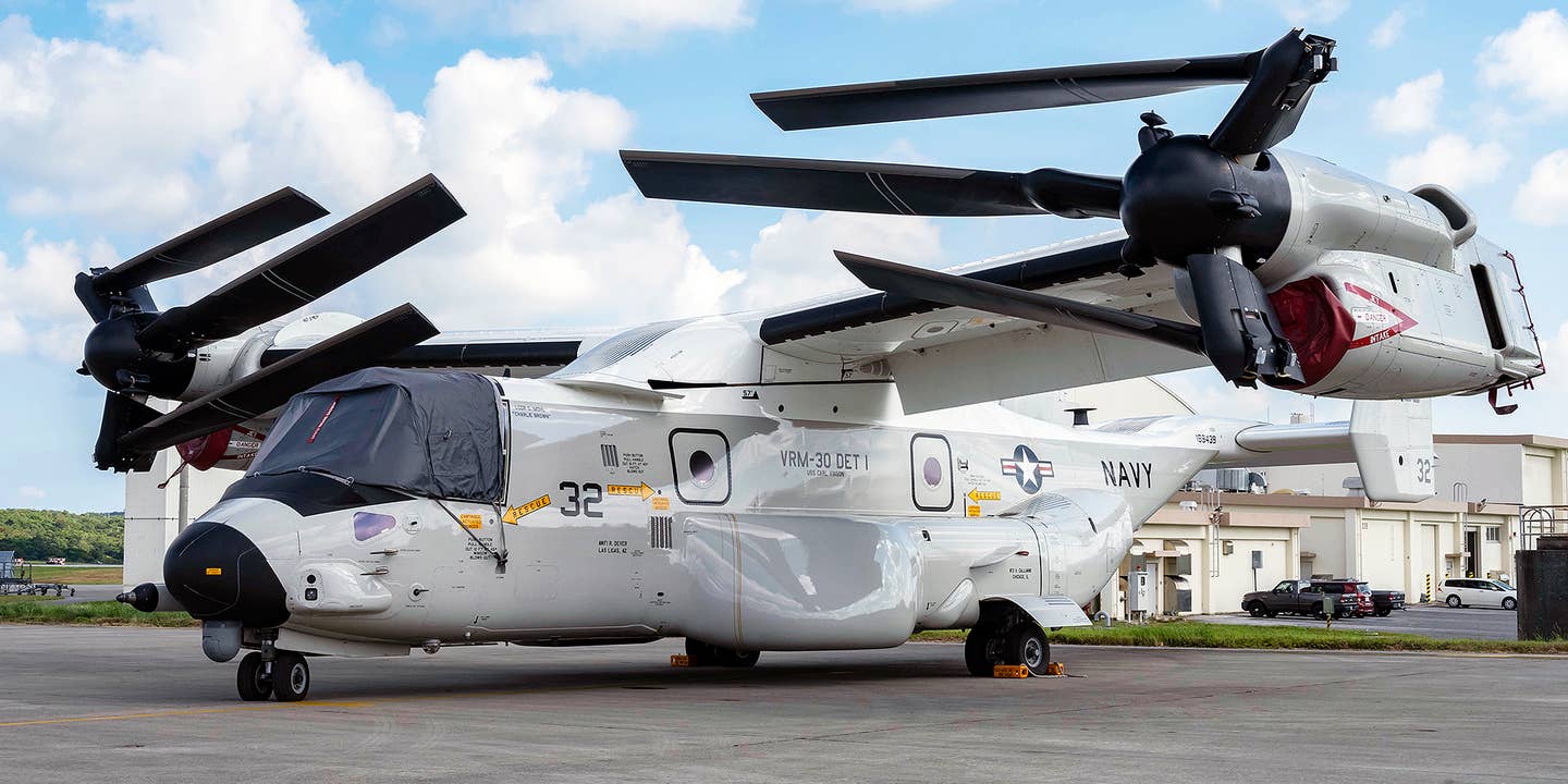 Congress says the Navy's CMV-22B Ospreys can only fly 30 minutes from a divert airfield, limiting their ability to provide carrier onboard delivery services.