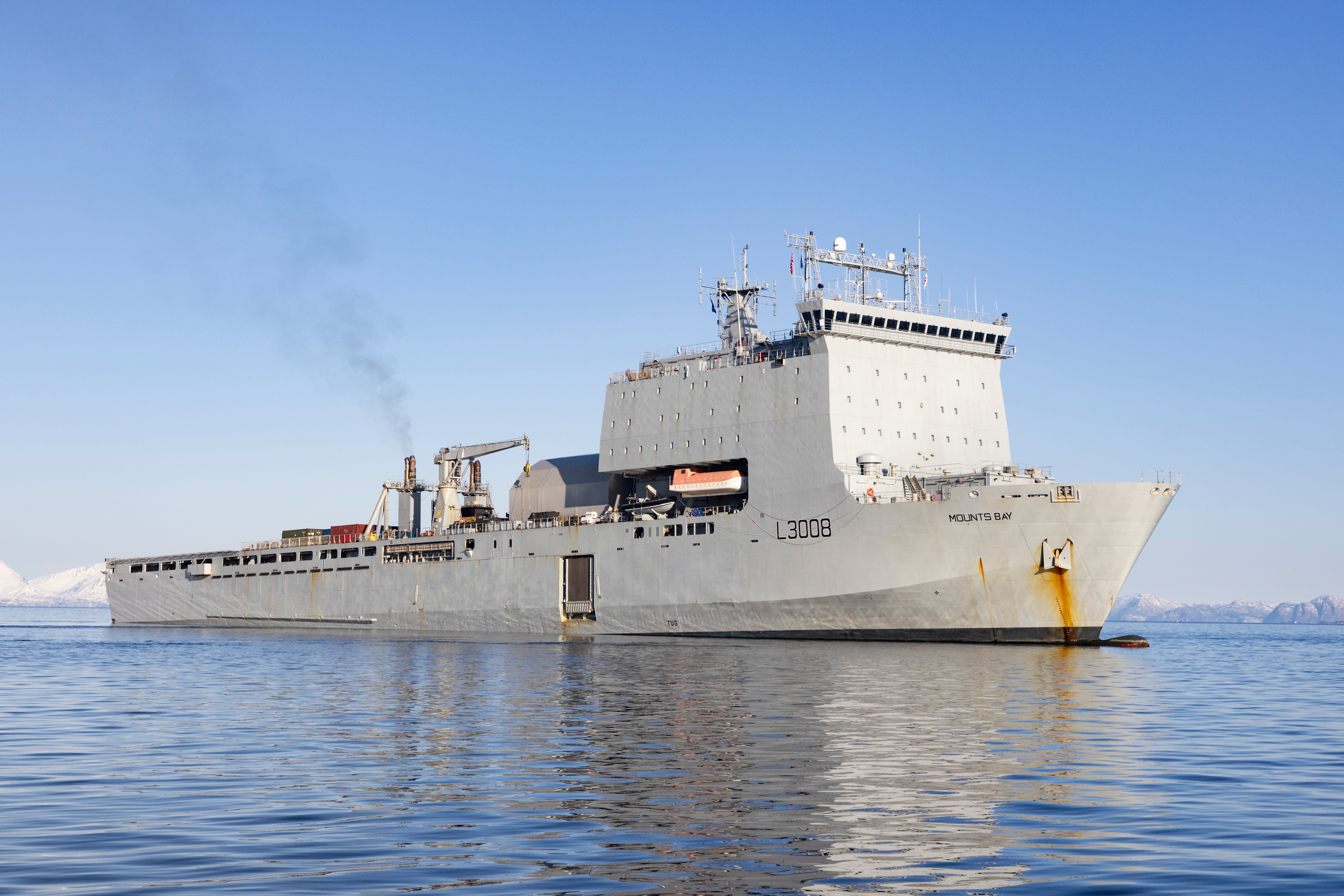 Pictured: RFA Mounts Bay in Norway. 

As part of Nordic Response 24, the RFA Mounts Bay has been deployed in the Artic Circle in Norway. 
Carrying personnel from the Commander Force, including Royal Marine, Army and Navy Commandos, along with Army, Navy and RAF Personnel. 

Steadfast Defender 24 (STDE 24), the principal NATO, multi-domain flagship exercise for 2024, is a large-scale multinational live exercise (LIVEX) conducted across various geographical locations within Saceurs area of responsibility. Steadfast Defender 24 demonstrates NATOs unity and strength, as Allies from Europe and North America operate together in support of our shared security.