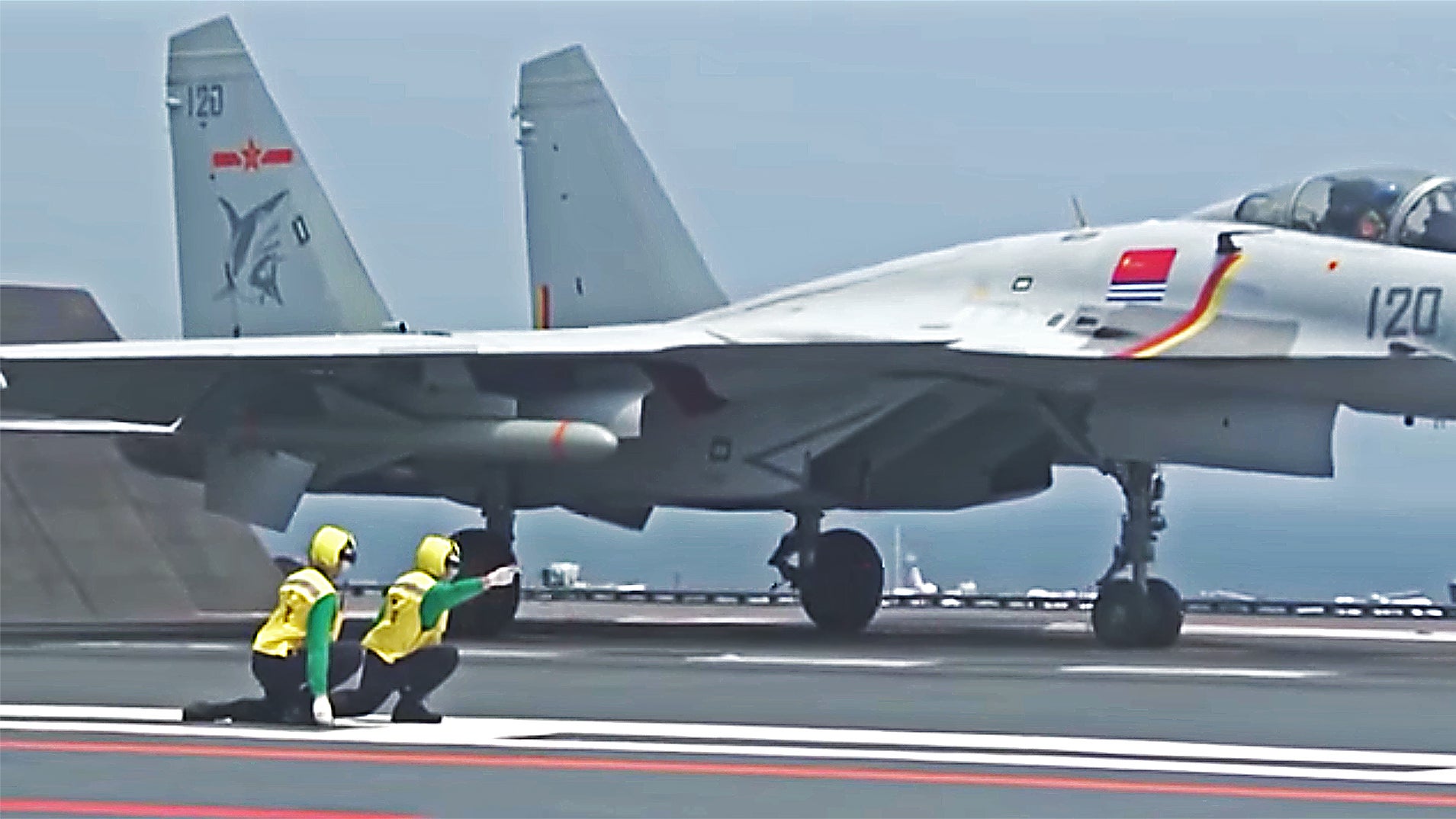 New Flight Ops Video From China’s Carrier Features Loaded Up J-15 Fighters