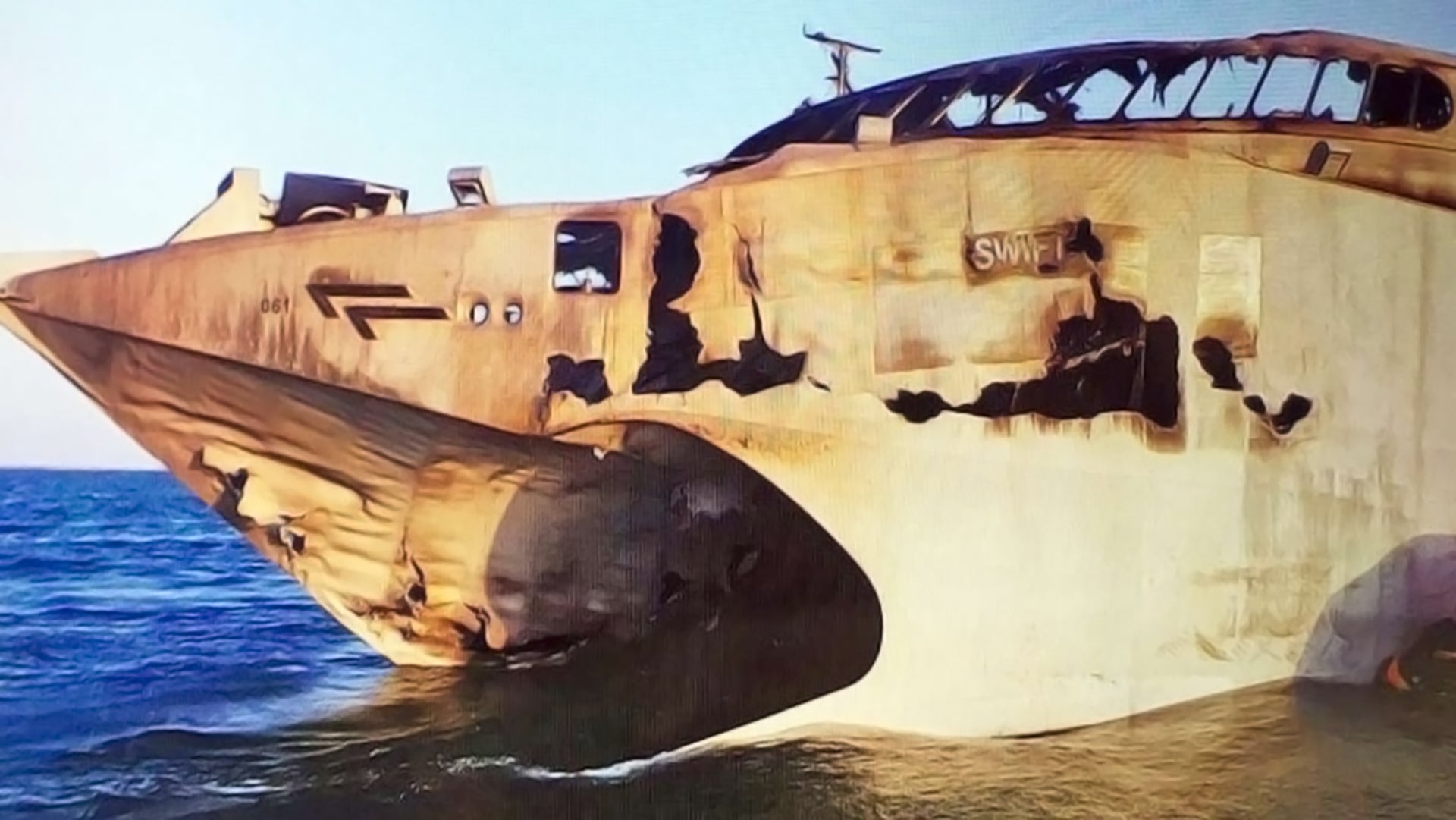 Catamaran Badly Damaged Off Yemen By Anti-Ship Missile Last Fall Appears In Greece