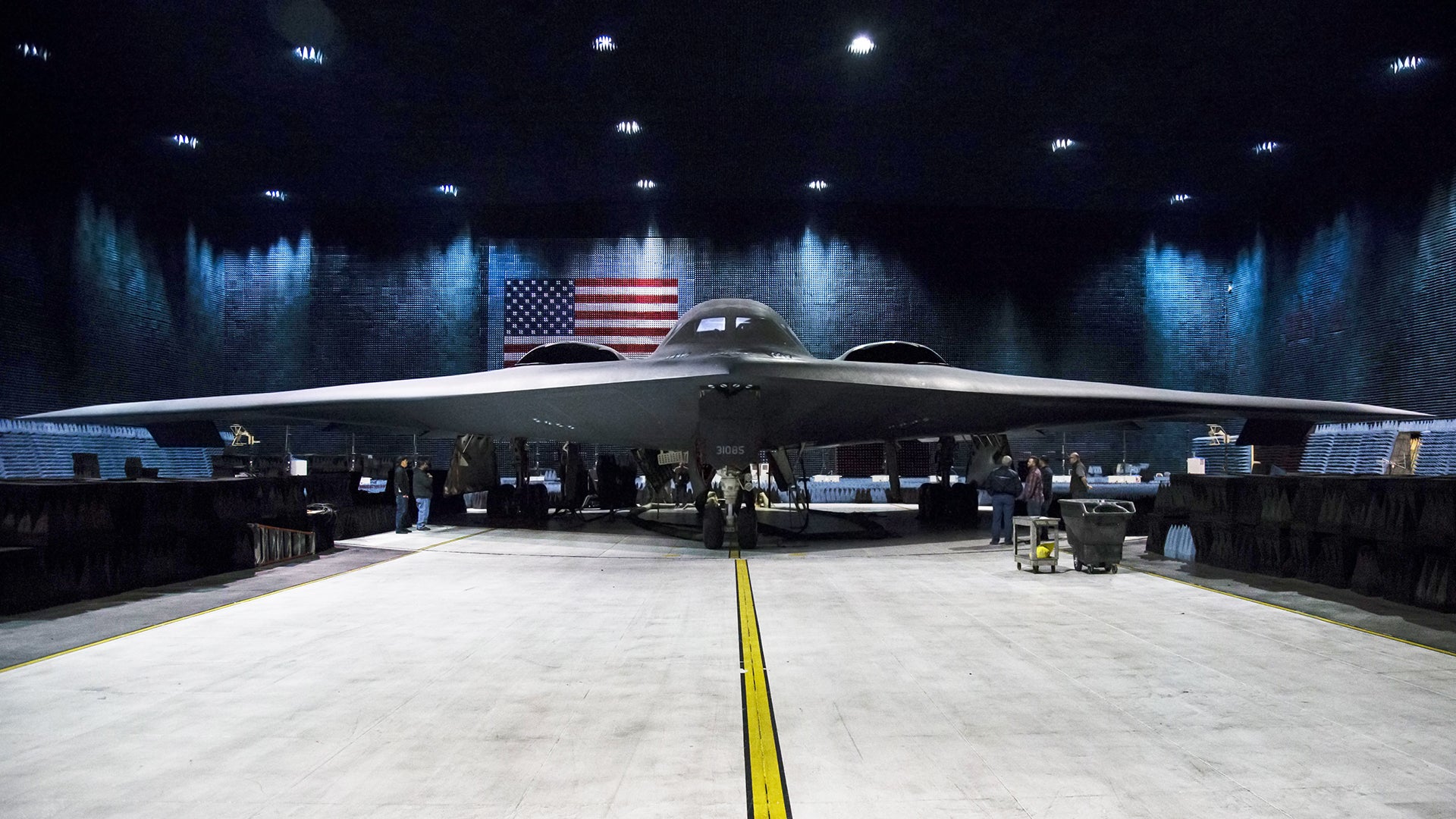 Check Out The B-2 Stealth Bomber’s First Visit To Edwards AFB’s Massive Anechoic Chamber