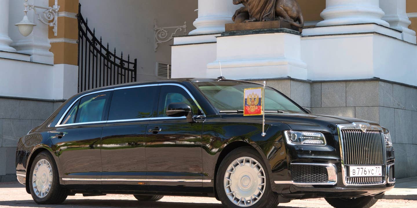 Putin Arrives At Fourth Inauguration In New Russian-Made Armored Limousine
