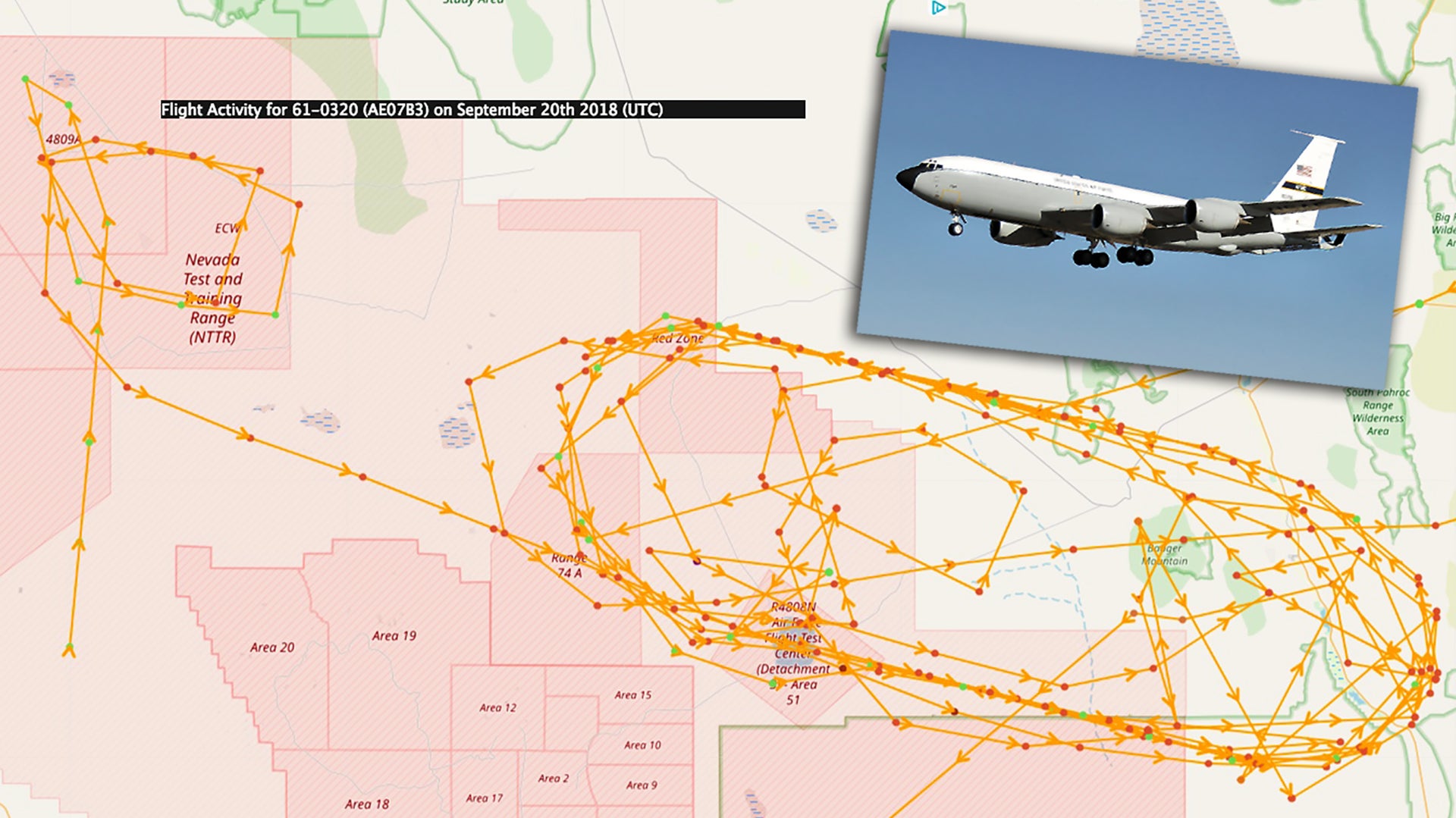 NKC-135R Tanker From Edwards AFB Flew This Peculiar Night Mission Over Area 51