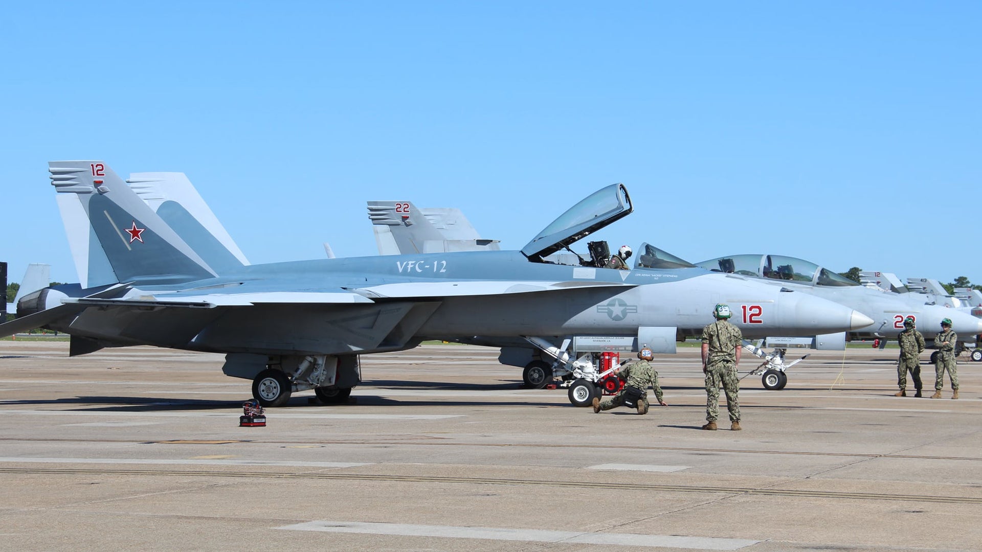 U.S. Navy Adversary Unit Reveals Super Hornet Masquerading As Russia’s Top Fighter