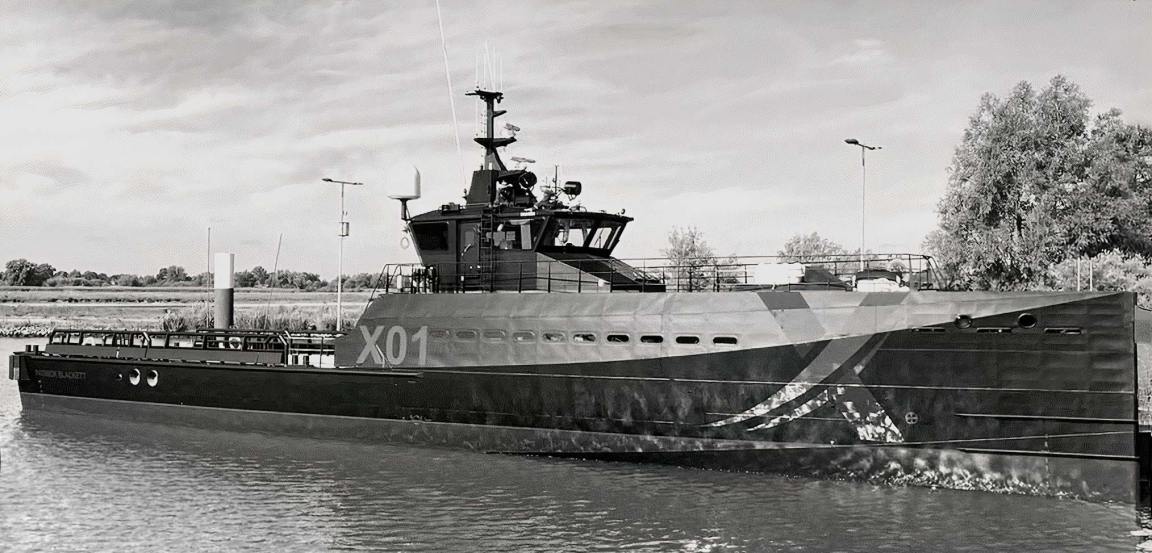 Royal Navy Christens New Experimental Ship The XV Patrick Blackett royal-navy-christens-new-experimental-ship-the-xv-patrick-blackett