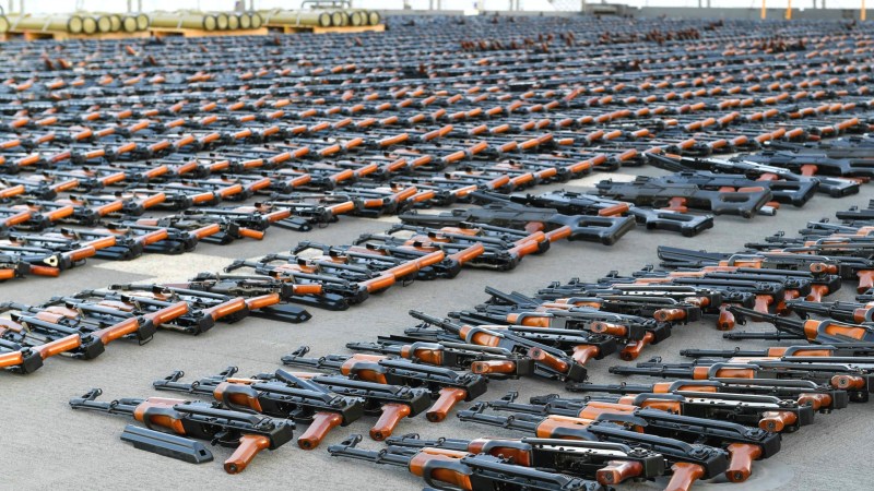 The U.S. government turned over more than a million rounds of small arms ammunition seized during an interdiction in the Gulf of Oman last year.