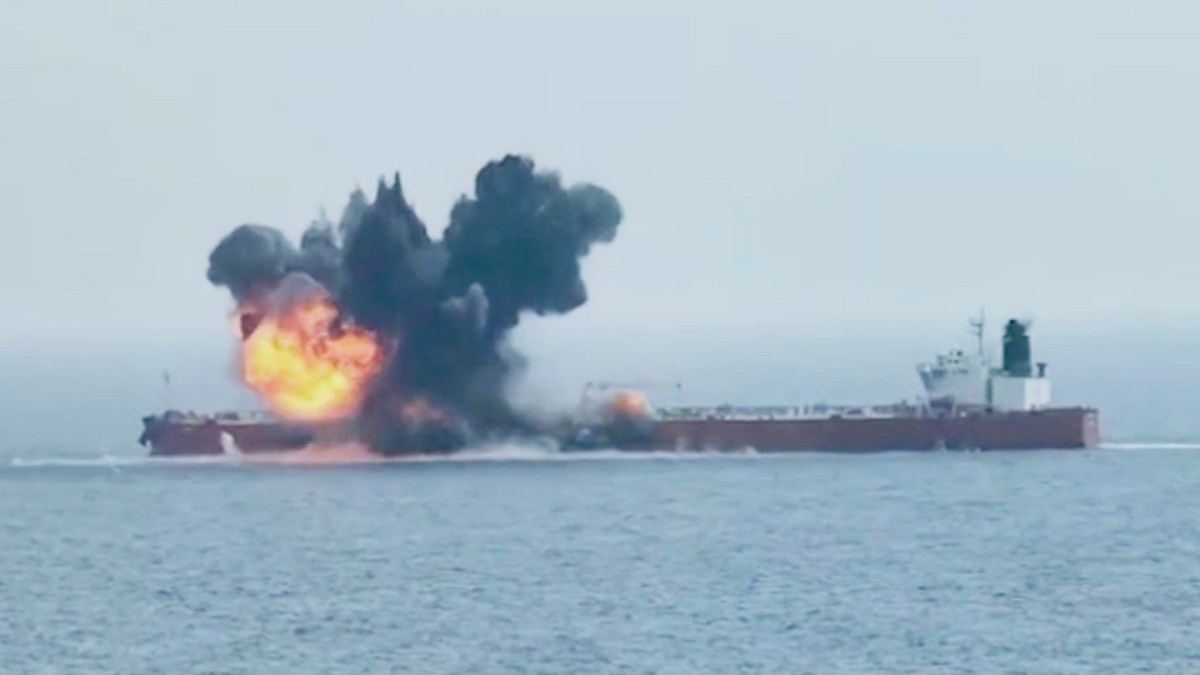 Photo: twz.com Houthi Missile Strike on Cargo Ship Kills 6 in Bab al-Mandeb Strait