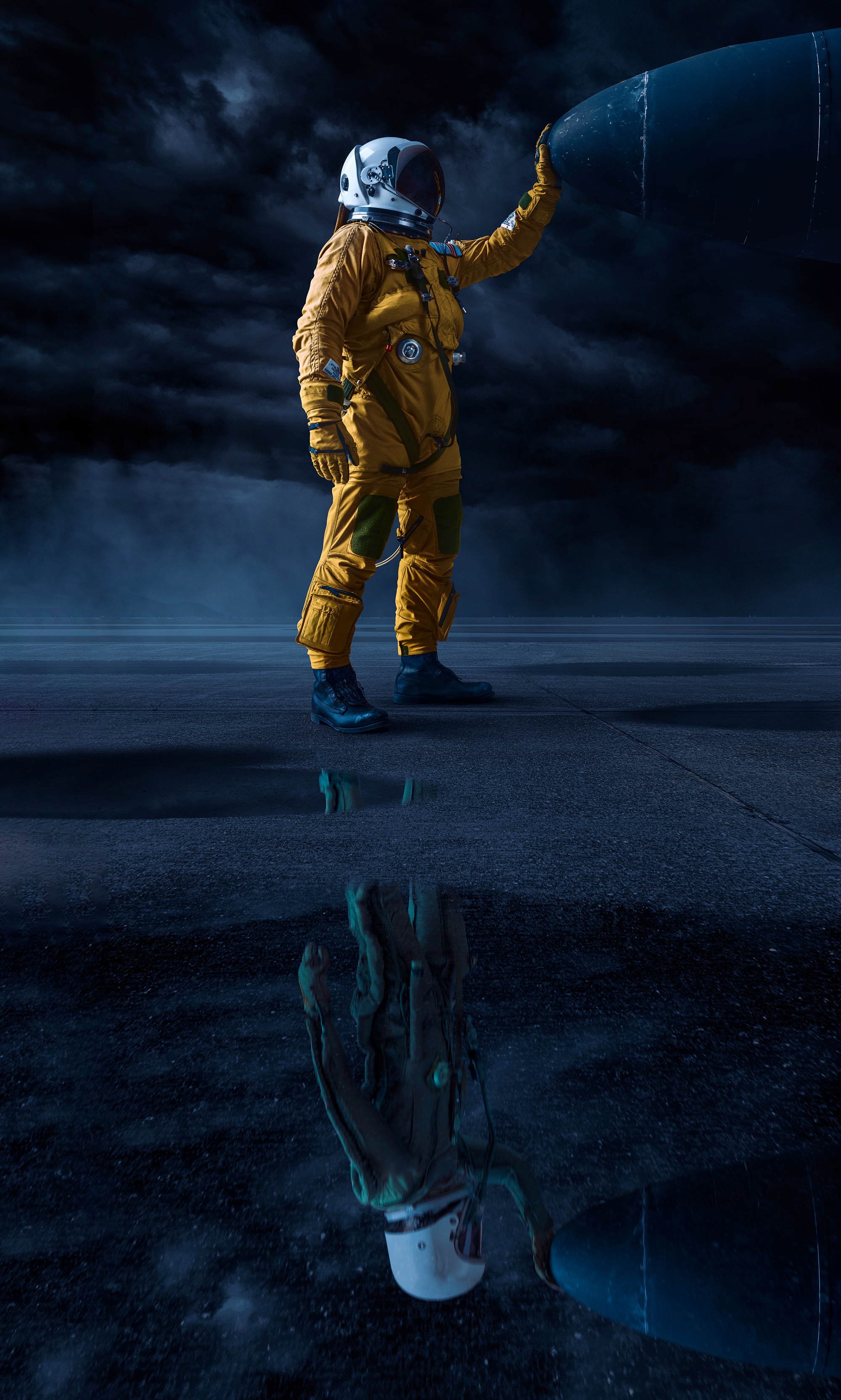 Pilots of the U2 Dragon Lady spy plane photographed by Commercial Photographer Blair Bunting. The image is part of the series "Photoshoot at the Edge of Space," in which Bunting did a photoshoot above 70,000 feet while in a spacesuit.